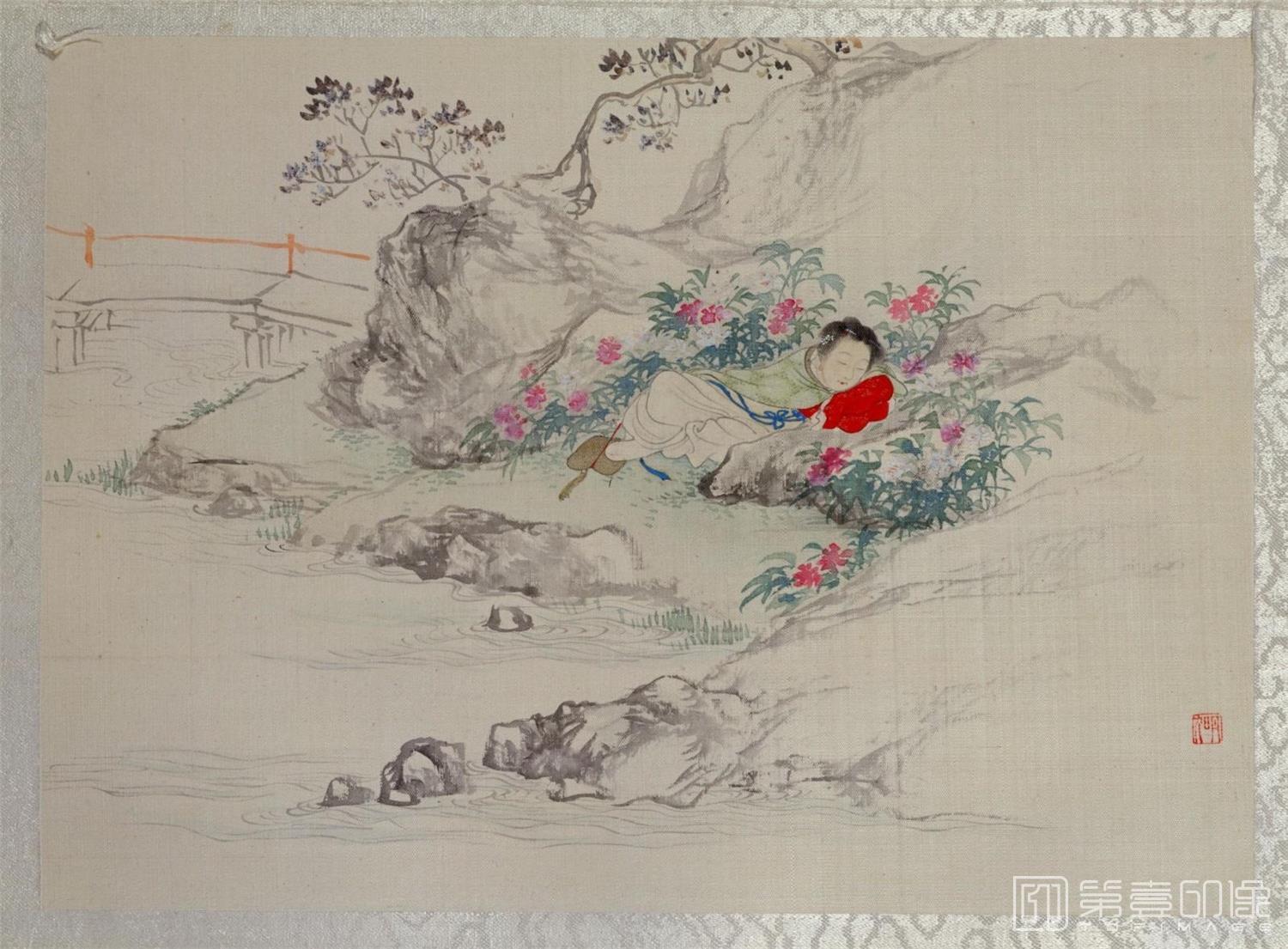 国画-十二金钗图册.绢本设色.-0011
