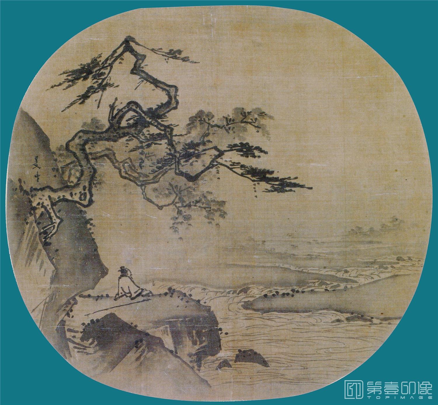 国画-坐看云起图