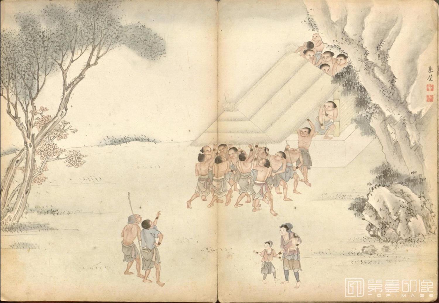 国画-台湾番社风俗.12幅.Arthur William Hummel.序.1744-1747年-0005