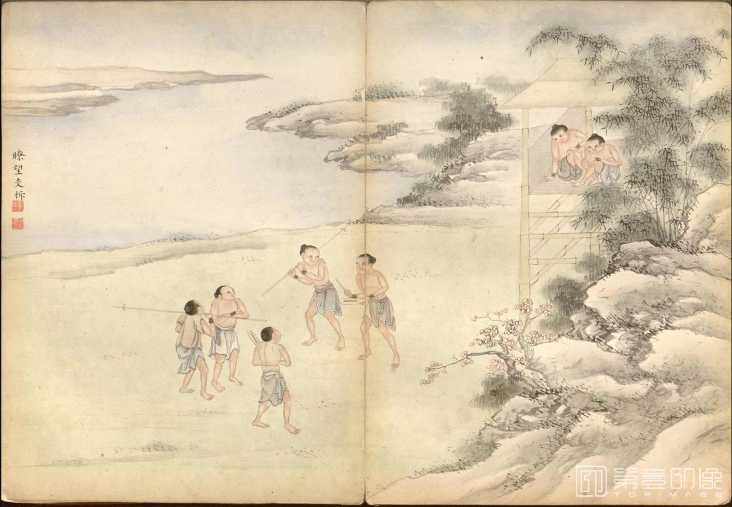 国画-台湾番社风俗.12幅.Arthur William Hummel.序.1744-1747年-0006
