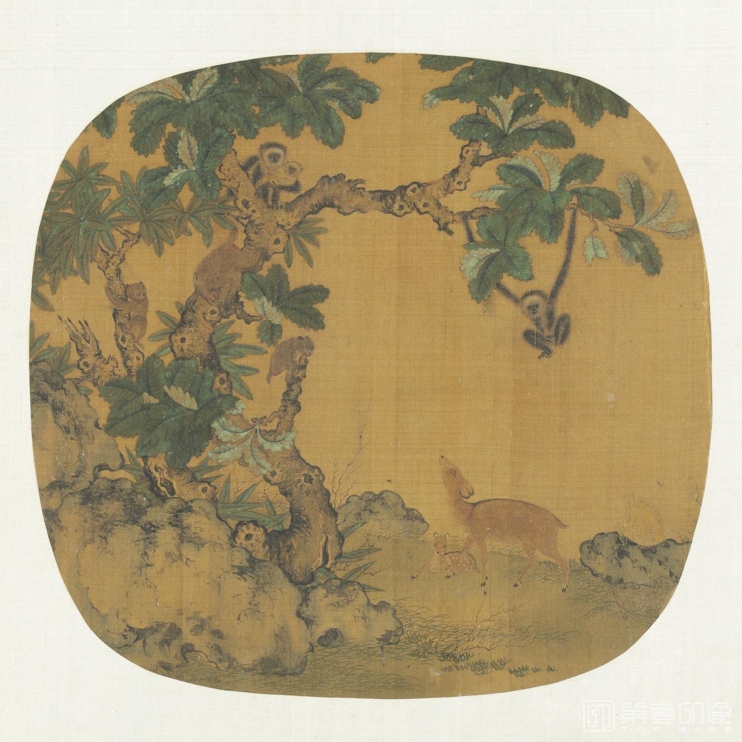 国画-猿鹿图