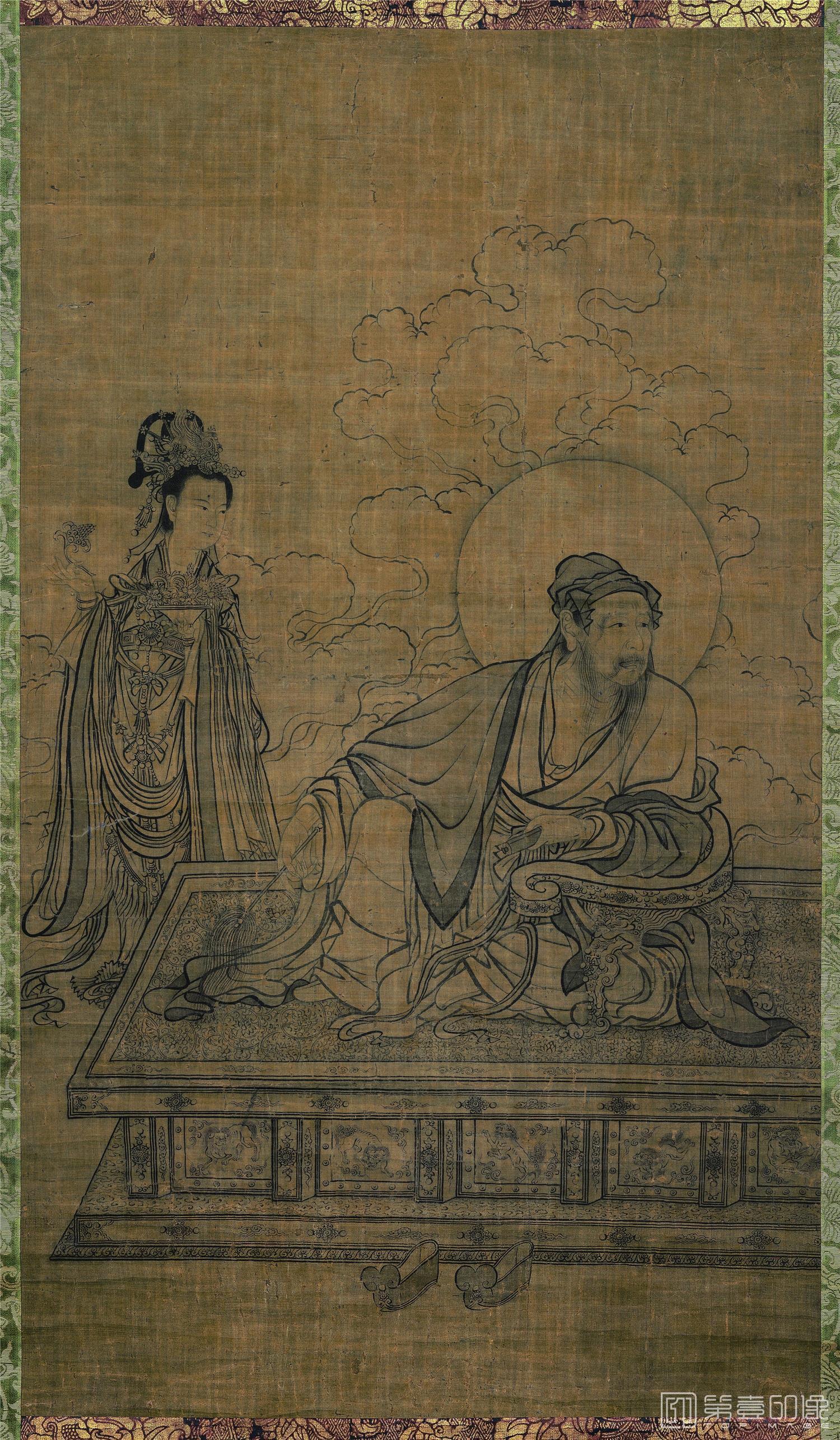 国画-维摩居士像绢本95x56