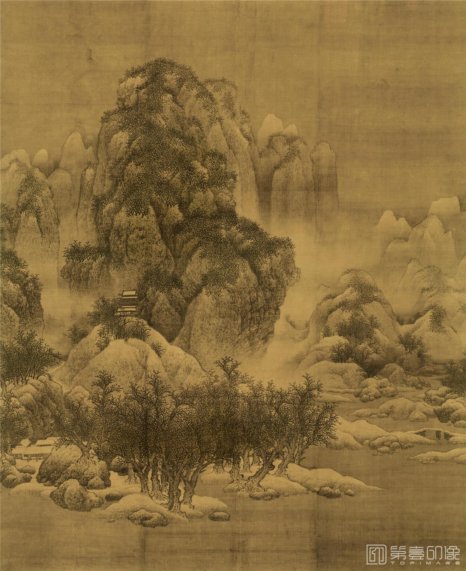 国画-雪景寒林图 128x103