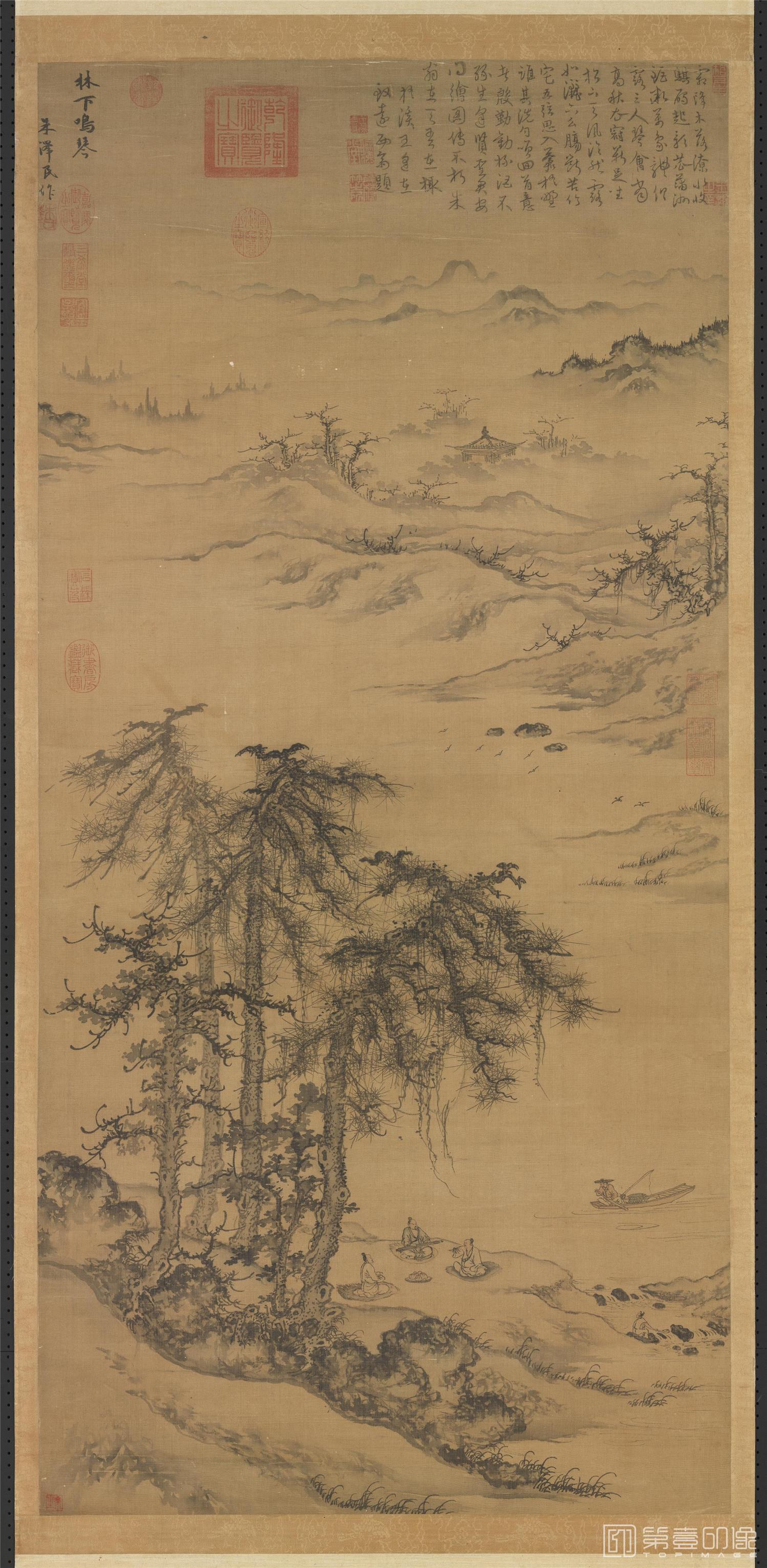 水彩画-崔白 双喜图-0002