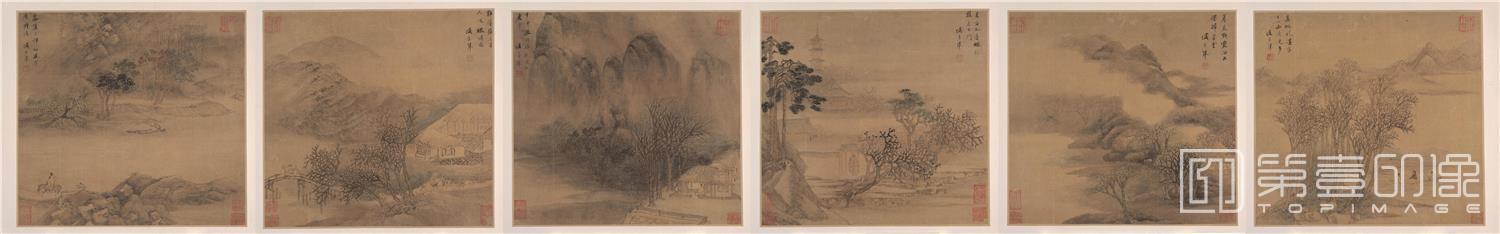 其他-山水六册绢本28.6x30.5