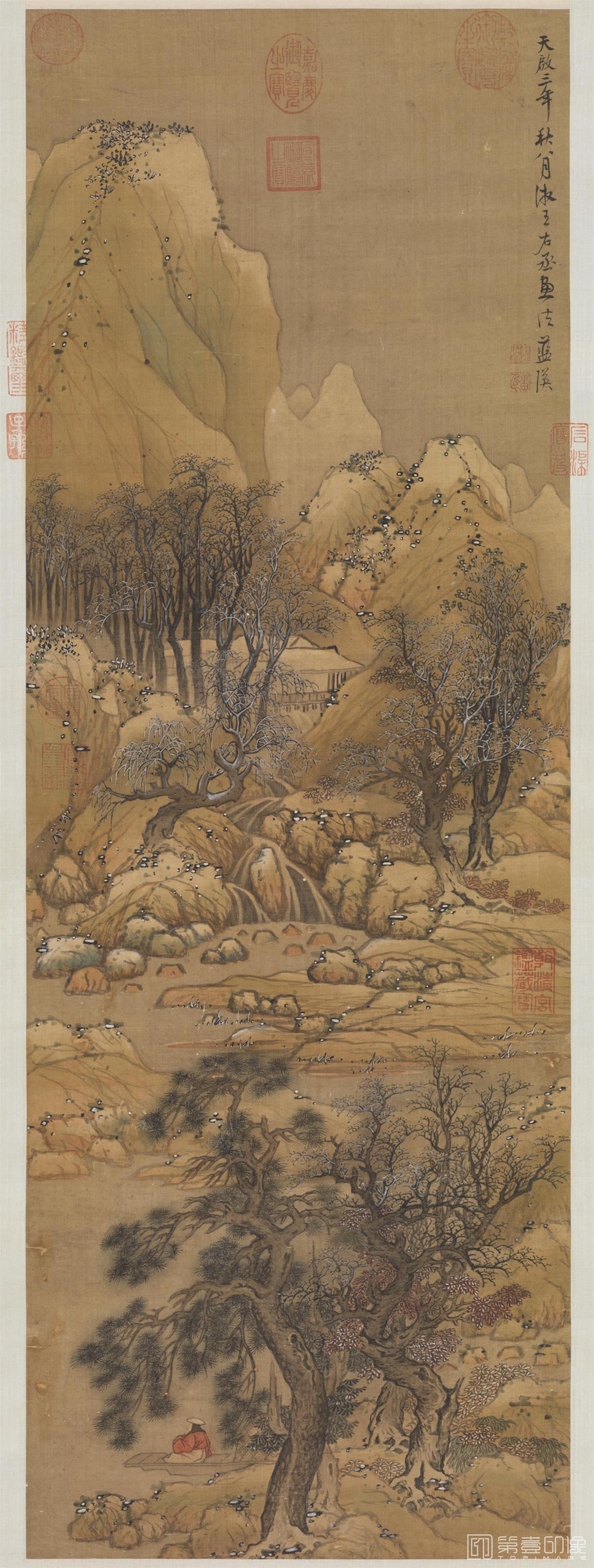 国画-溪山雪霁