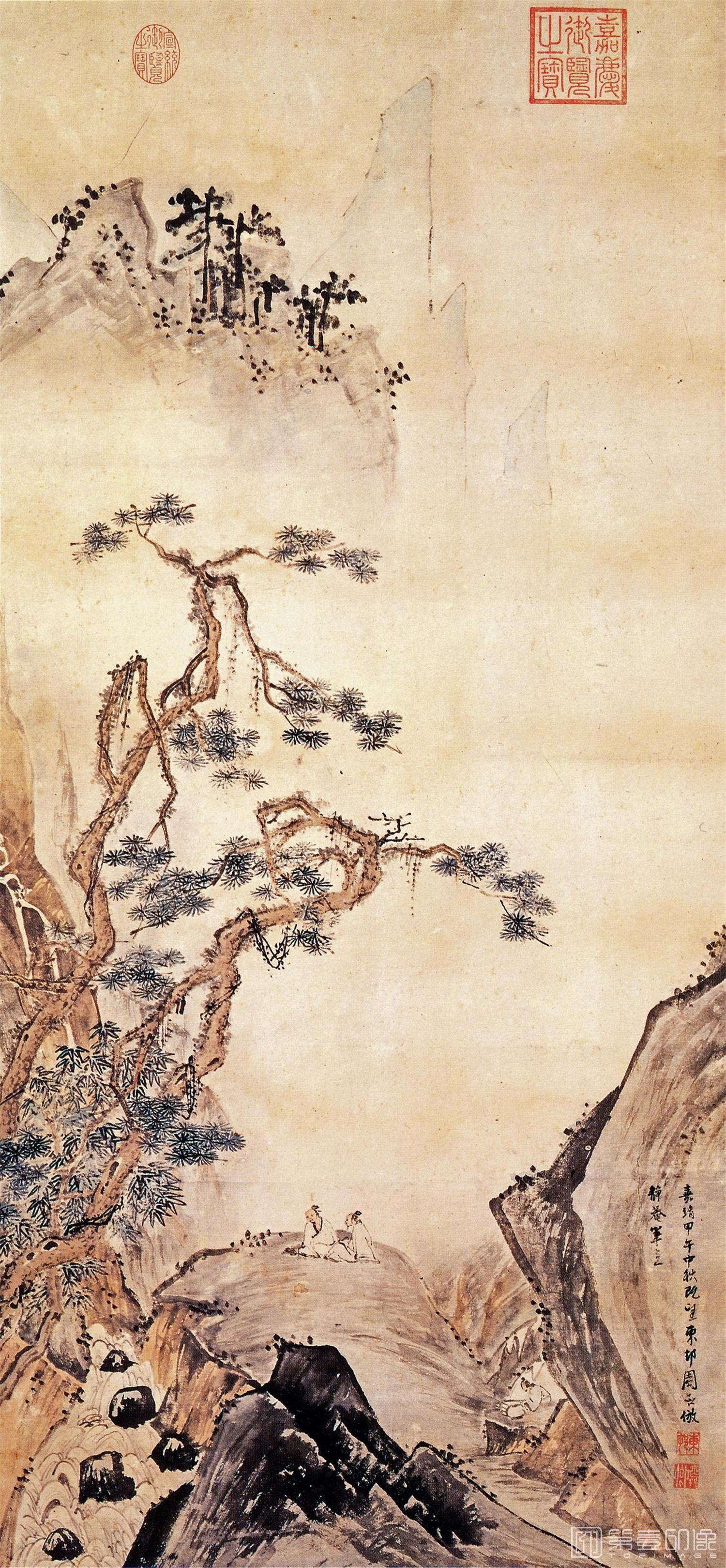 国画-松泉诗思图