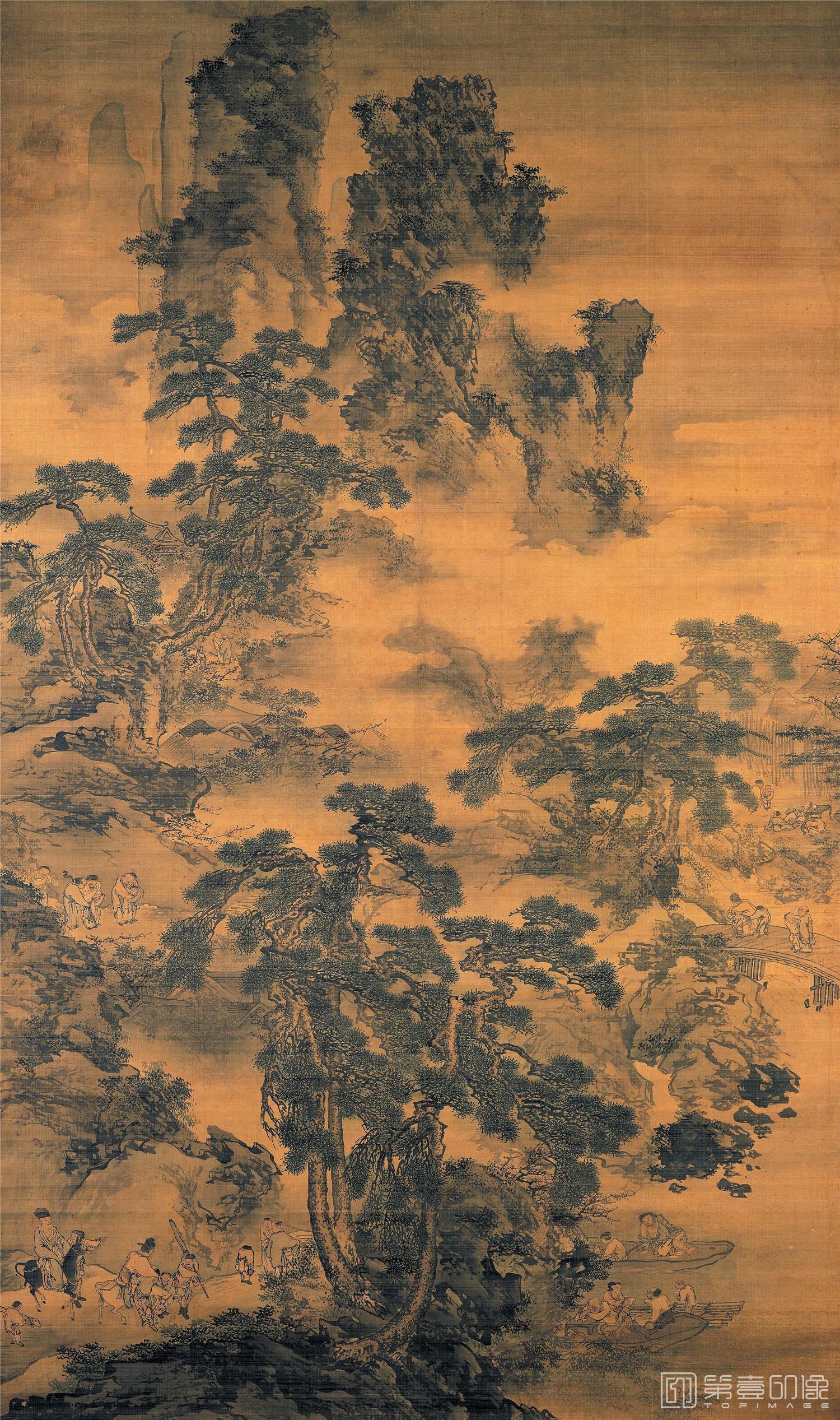国画-春酣图绢本291.3 X171.5 台北