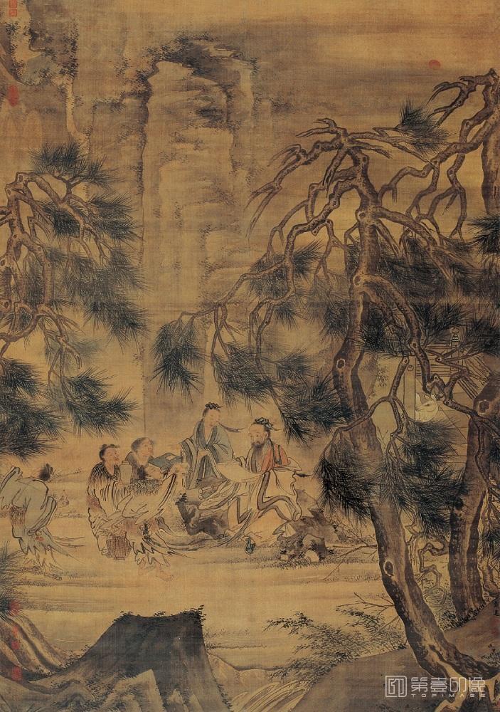 国画-鹿洞仙真图