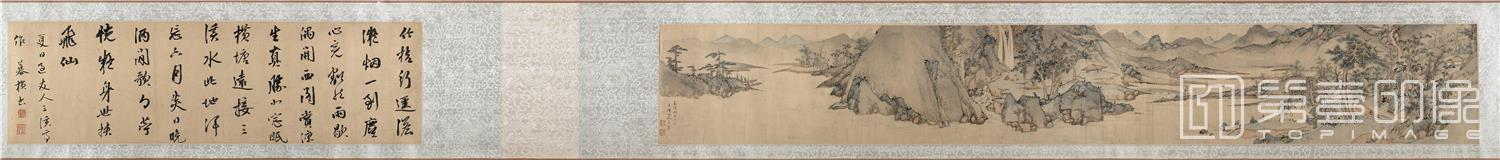 国画-横塘雨歇图卷 18x123cm