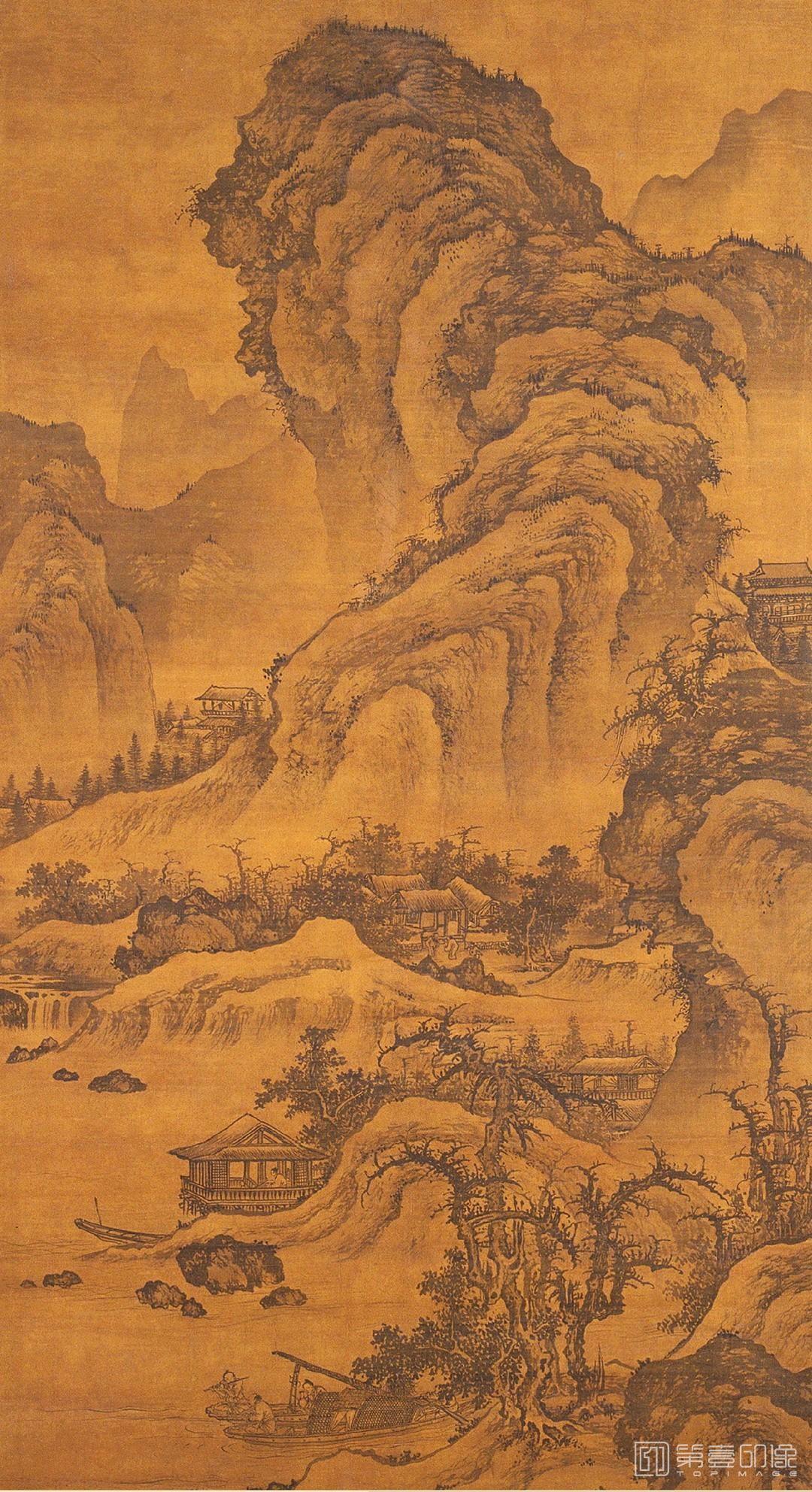 国画-阔渚晴峰图