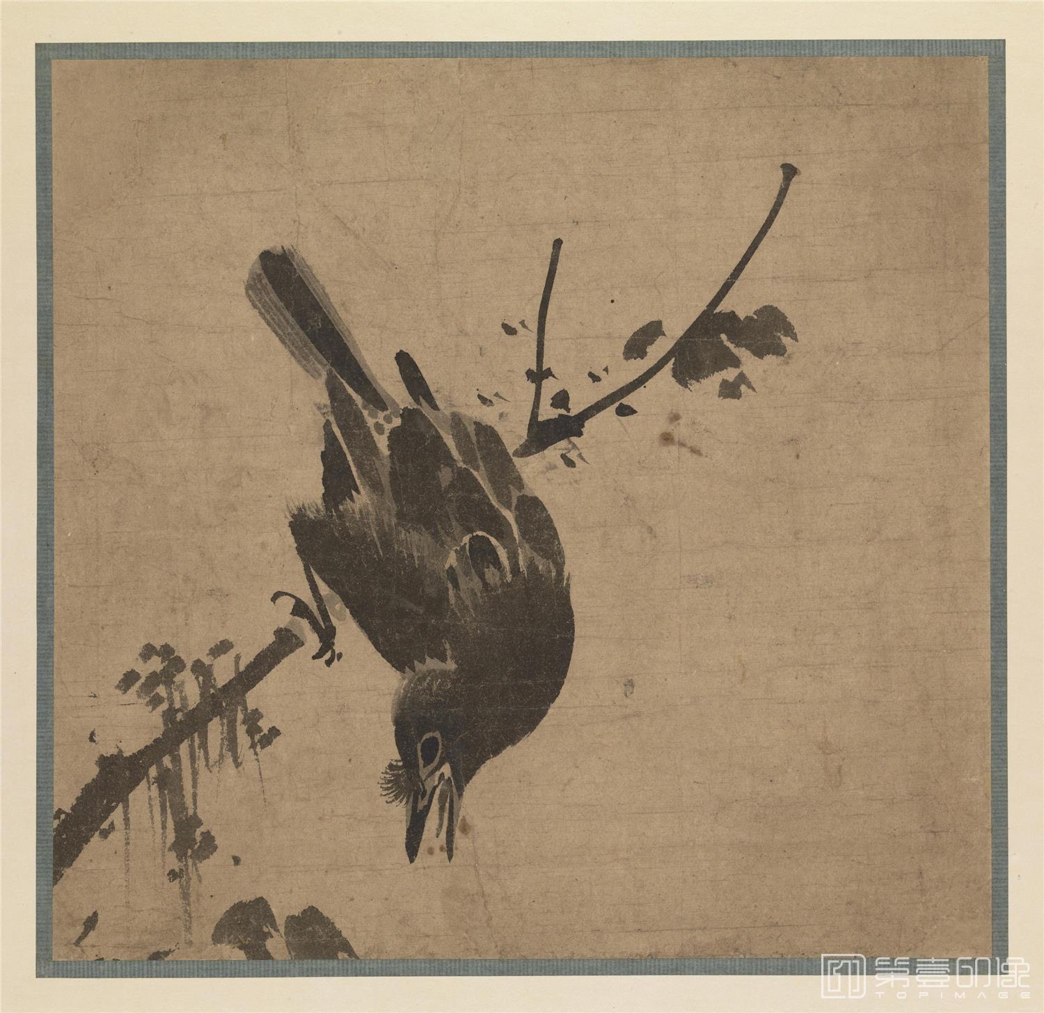 国画-木鸟图 30.3×31