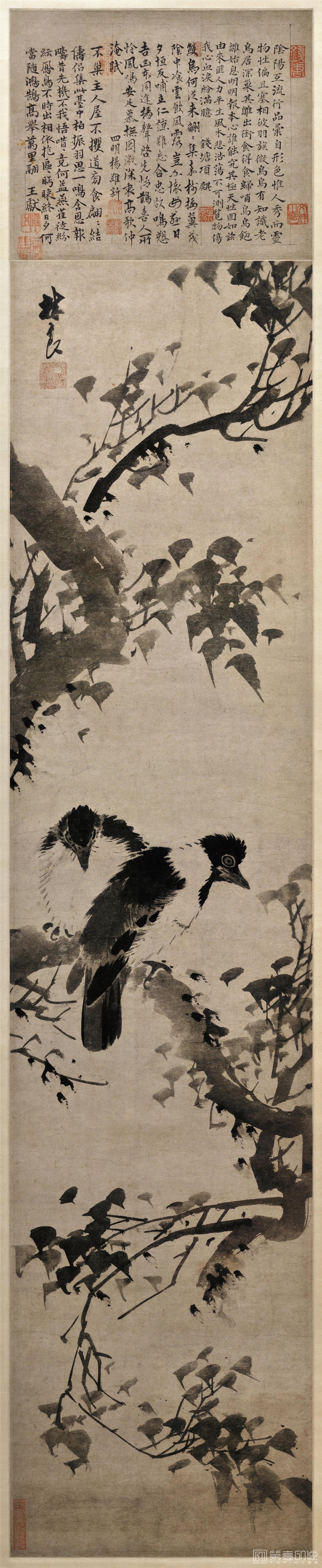国画-花鸟图轴 247x50