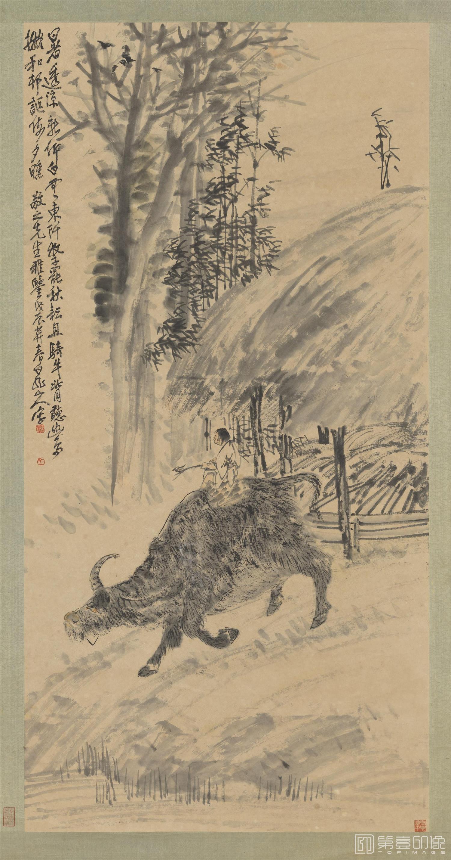 国画-骑牛图