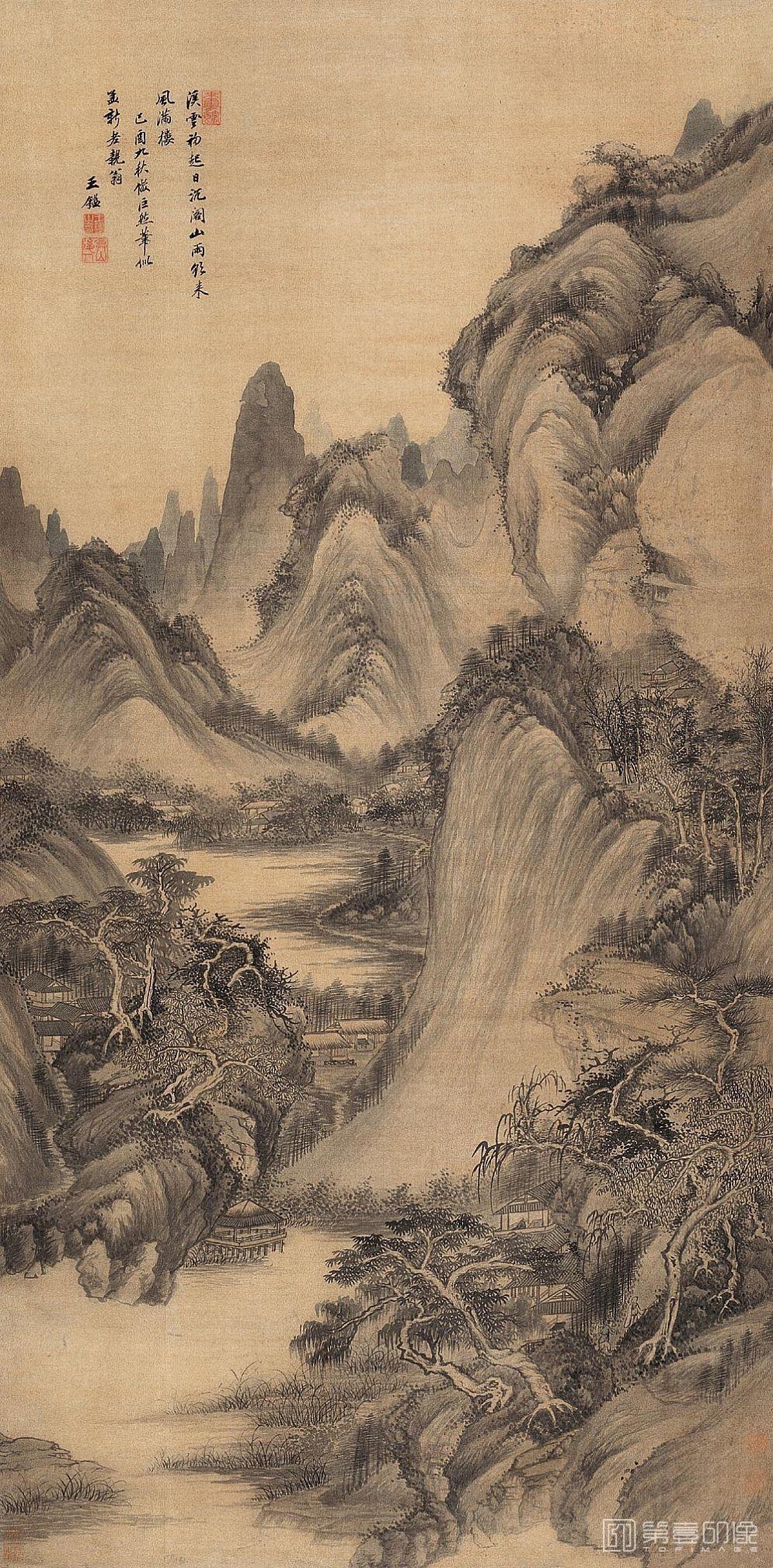 国画-溪云初起图