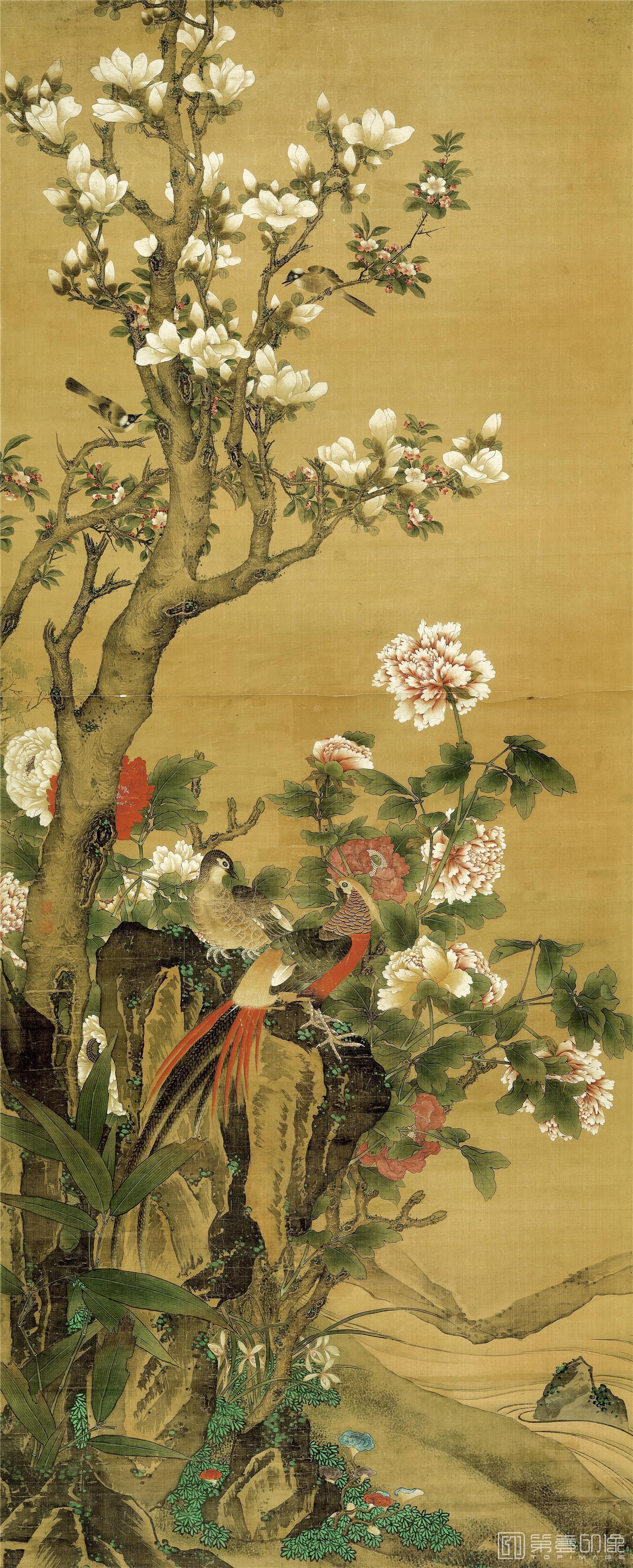 国画-玉堂富贵绢166×88