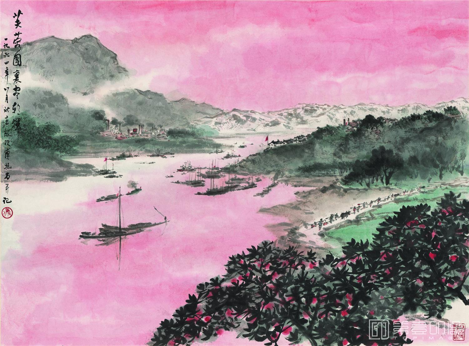 国画-芙蓉国里尽朝晖 纸本69.7x51.5