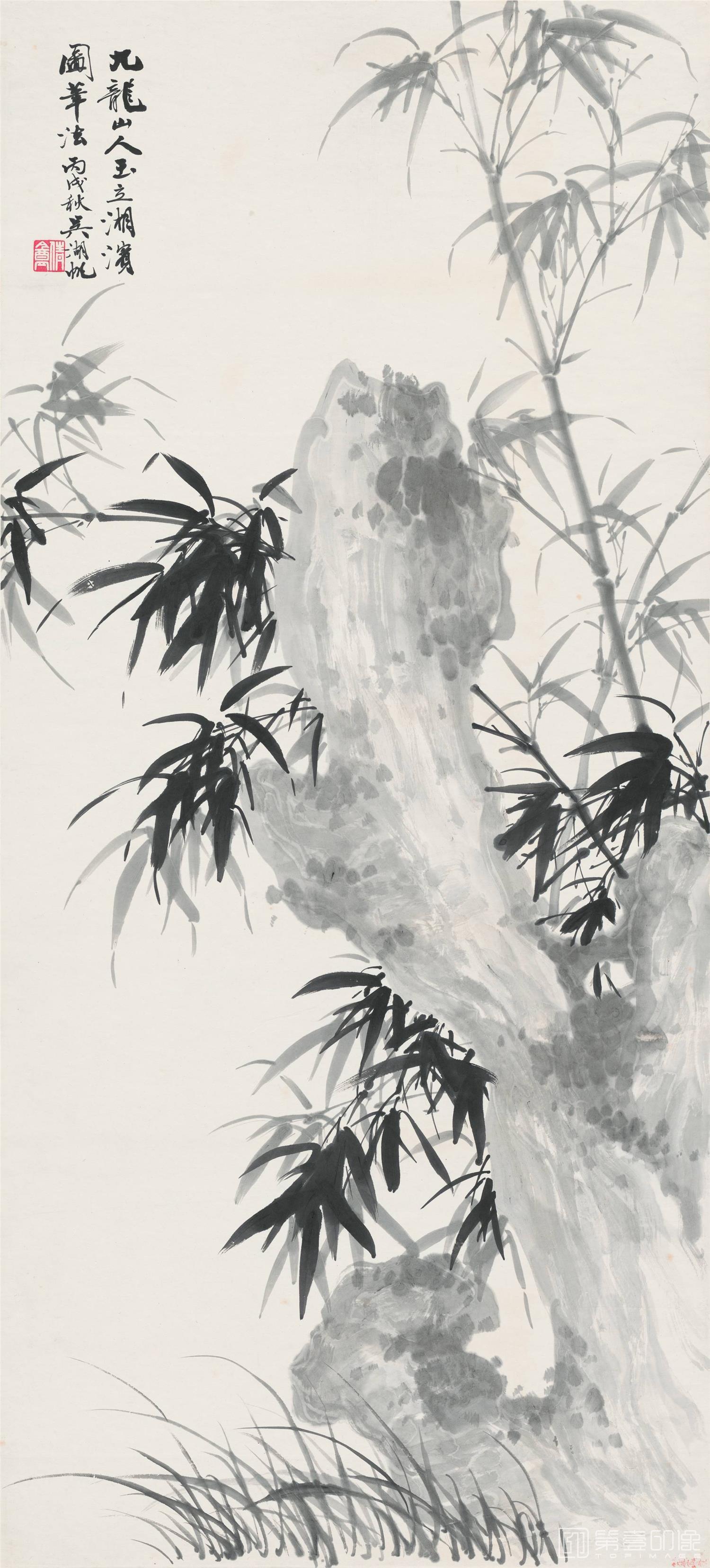 国画-竹石图原