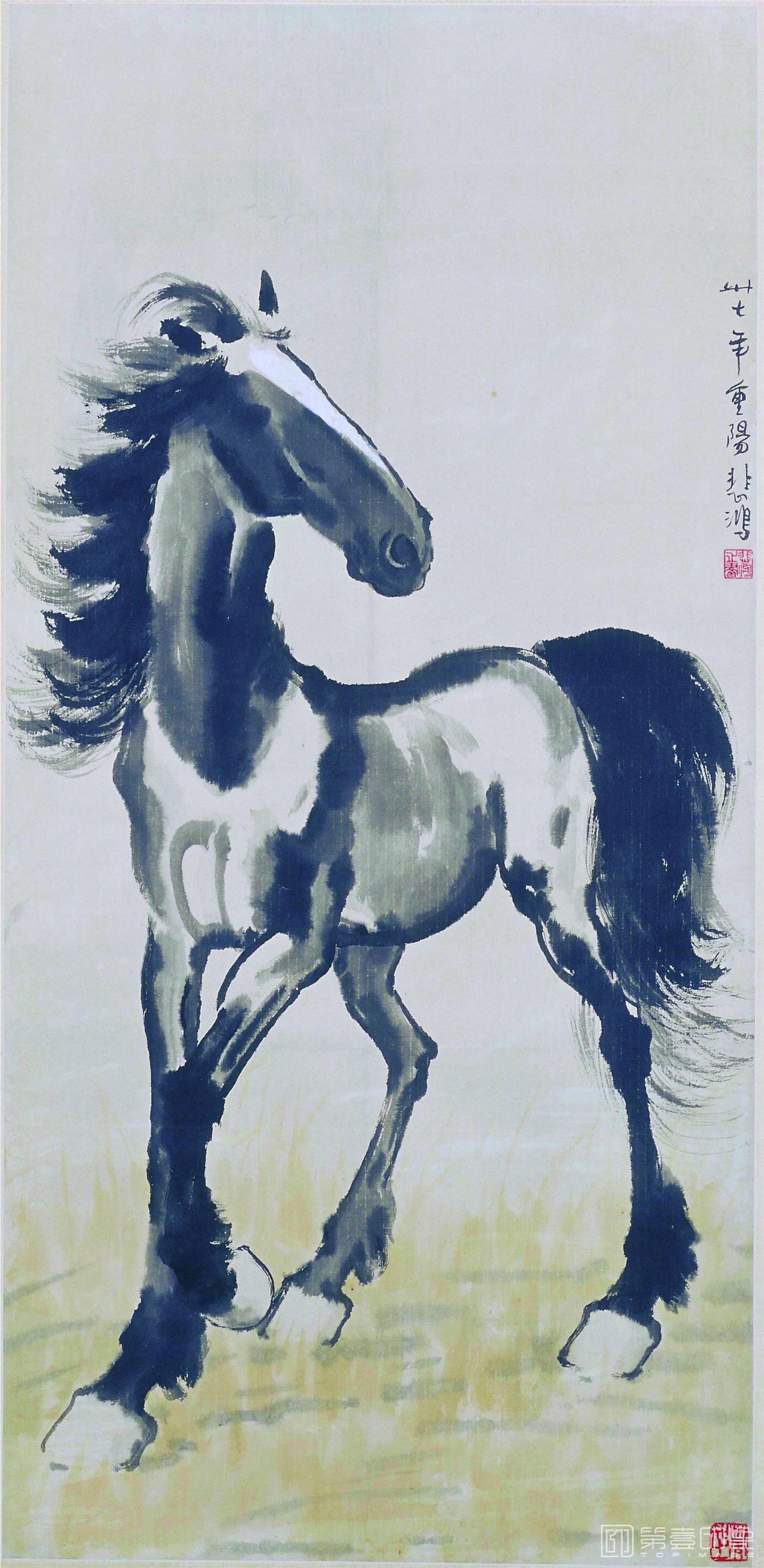 国画-立马
