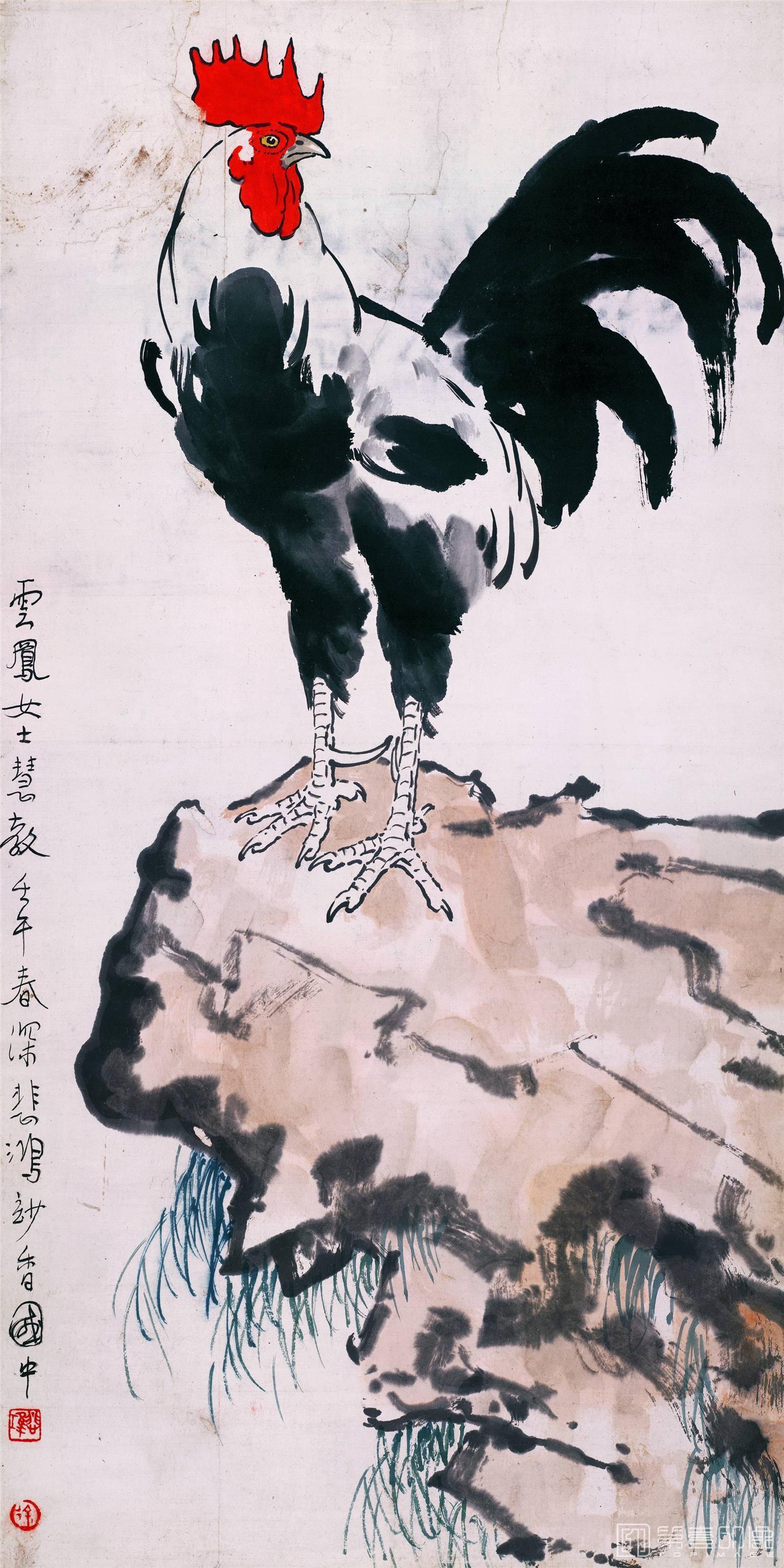 国画-鸡图35x70cm
