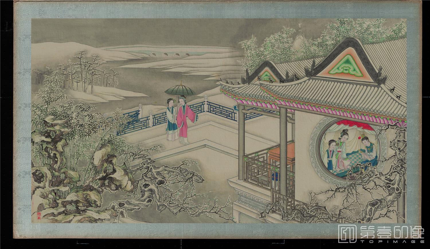 国画-红楼梦 贾宝玉奇缘识金锁51x88