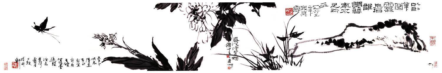国画-花卉长卷 180×30