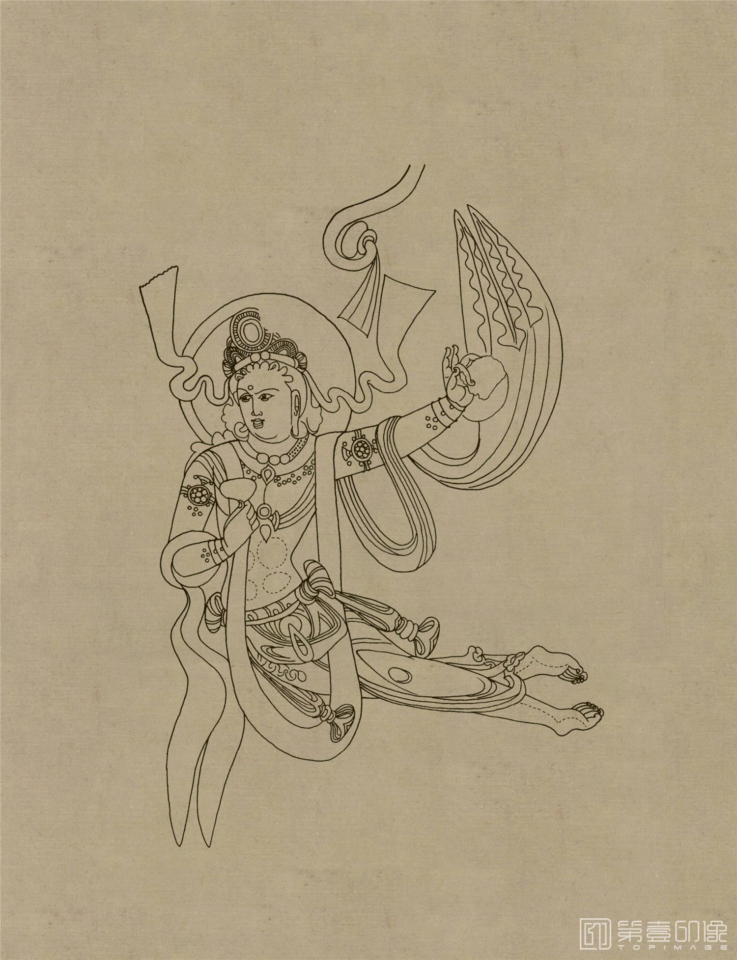手绘-石窟 克孜尔壁画线描稿-005