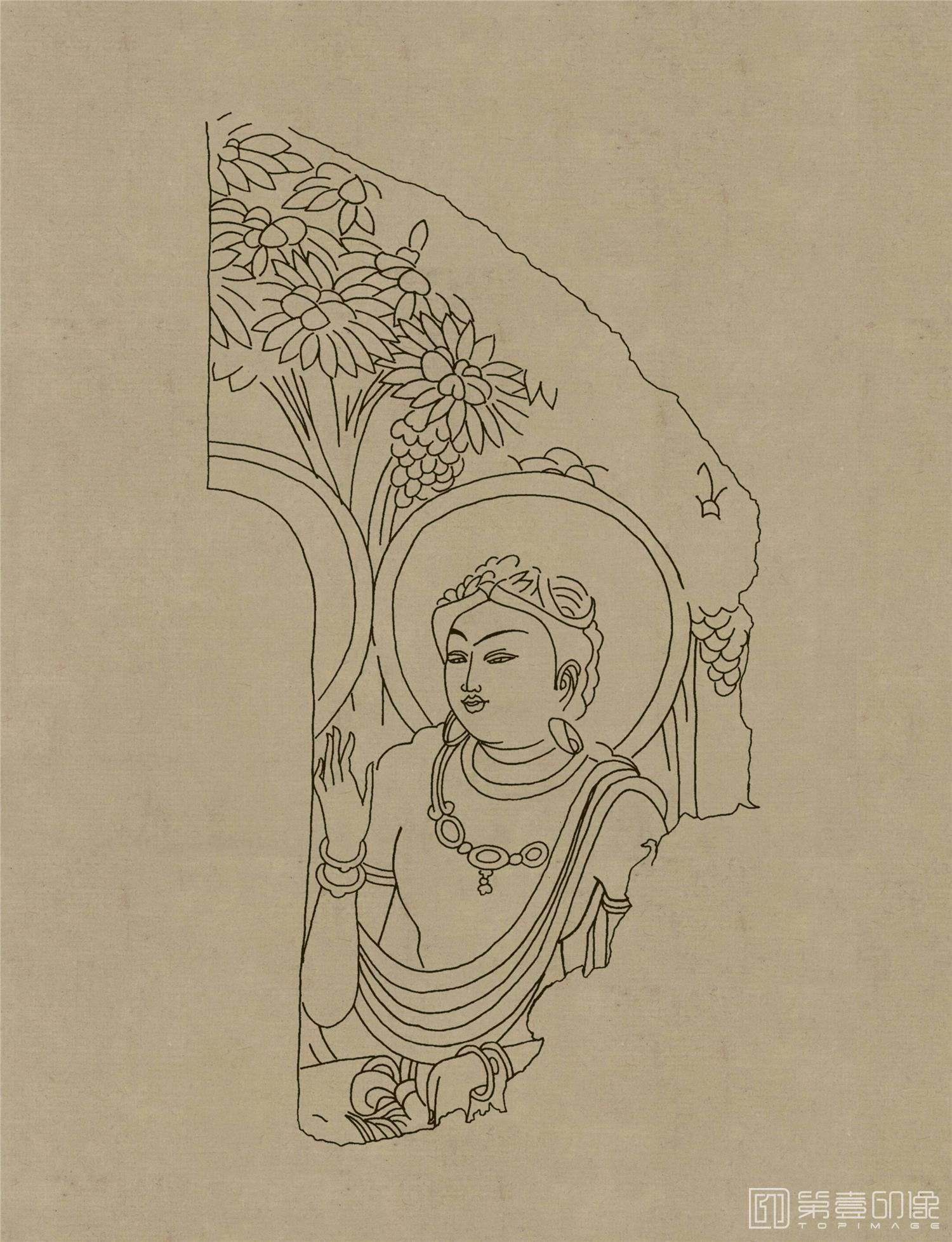 手绘-石窟 克孜尔壁画线描稿-019