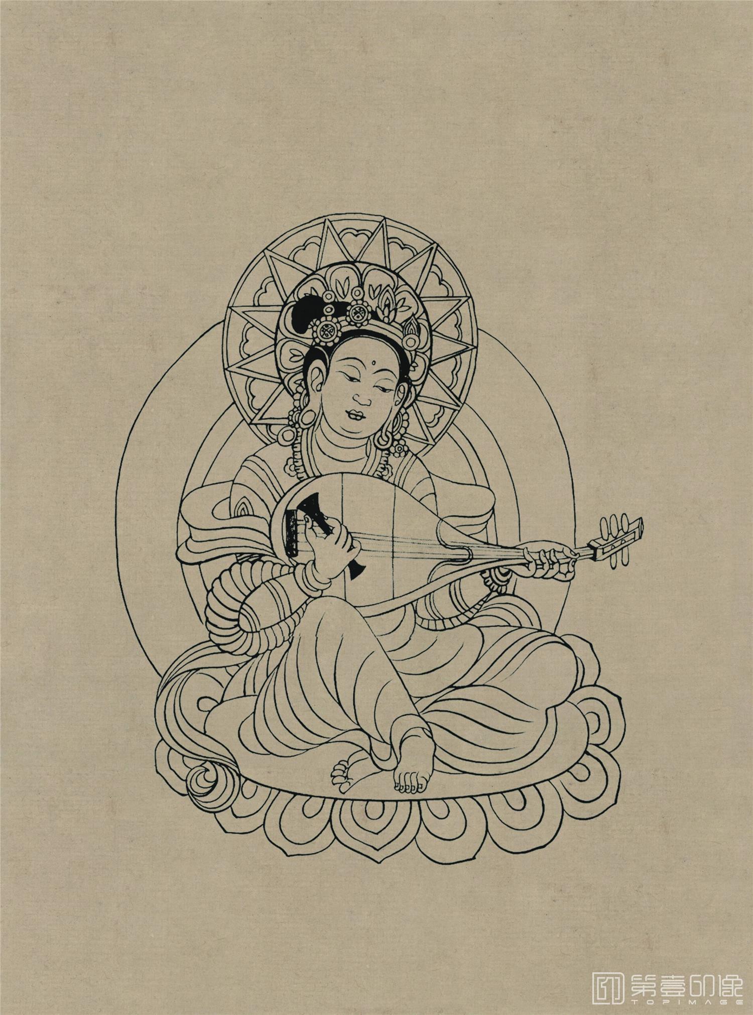壁画-莫高窟14窟 晚唐 菩萨伎乐