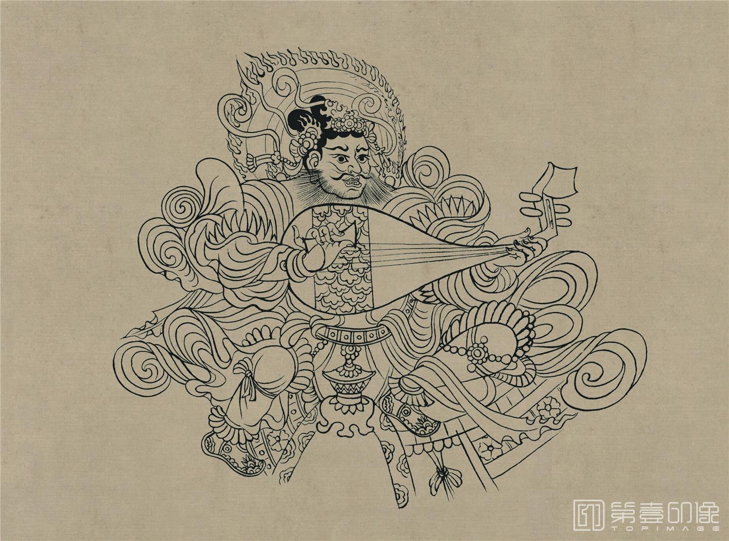 壁画-莫高窟146窟 五代 天王