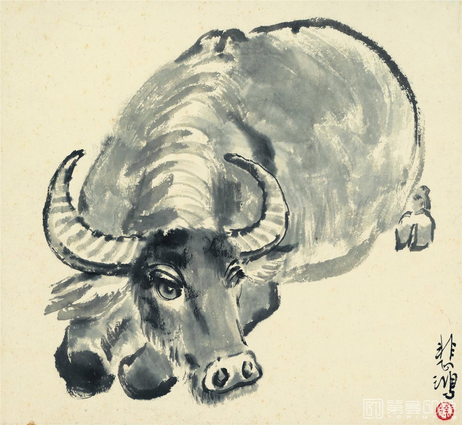 国画-十二生肖国画-牛