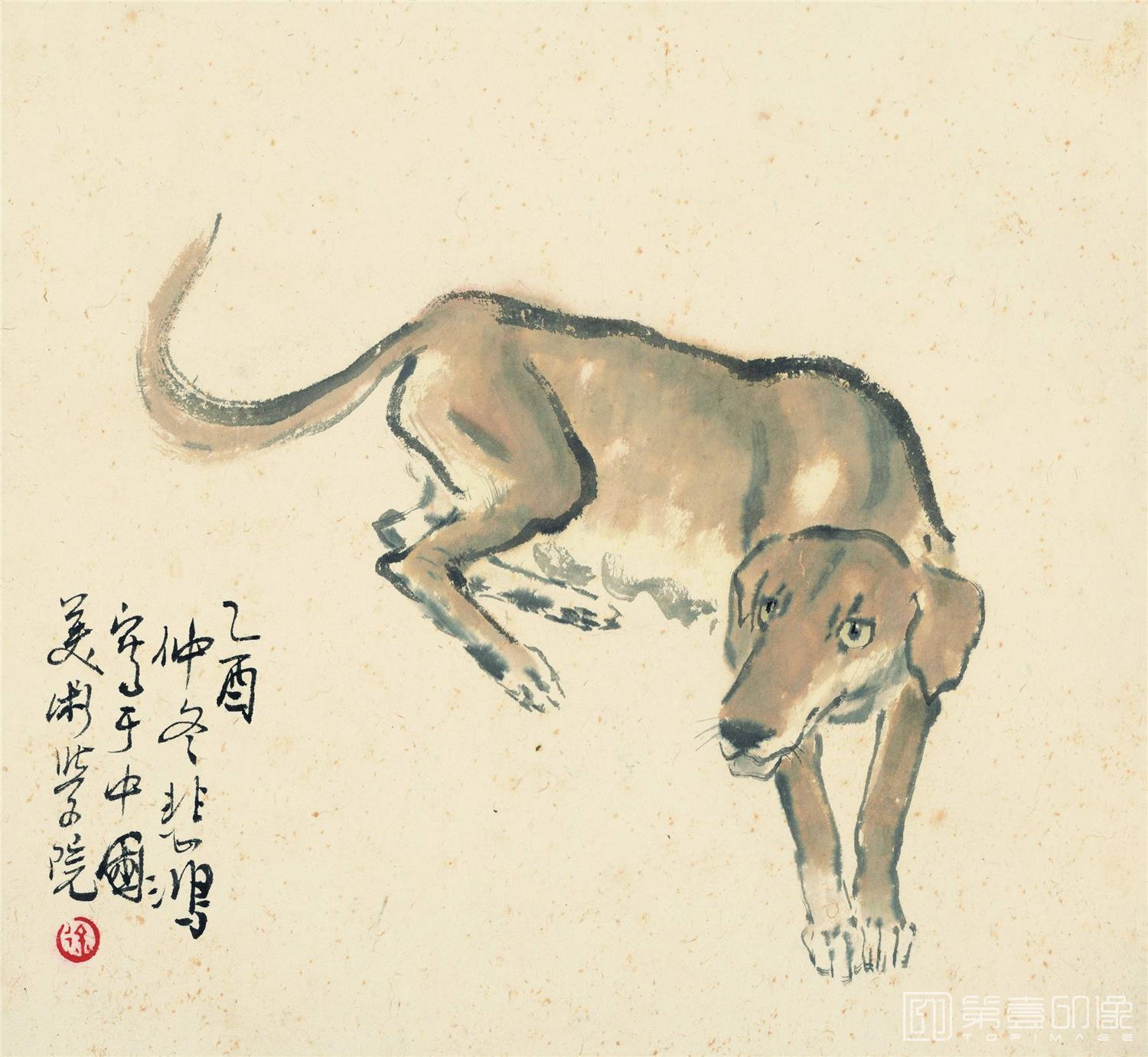 国画-十二生肖国画-狗