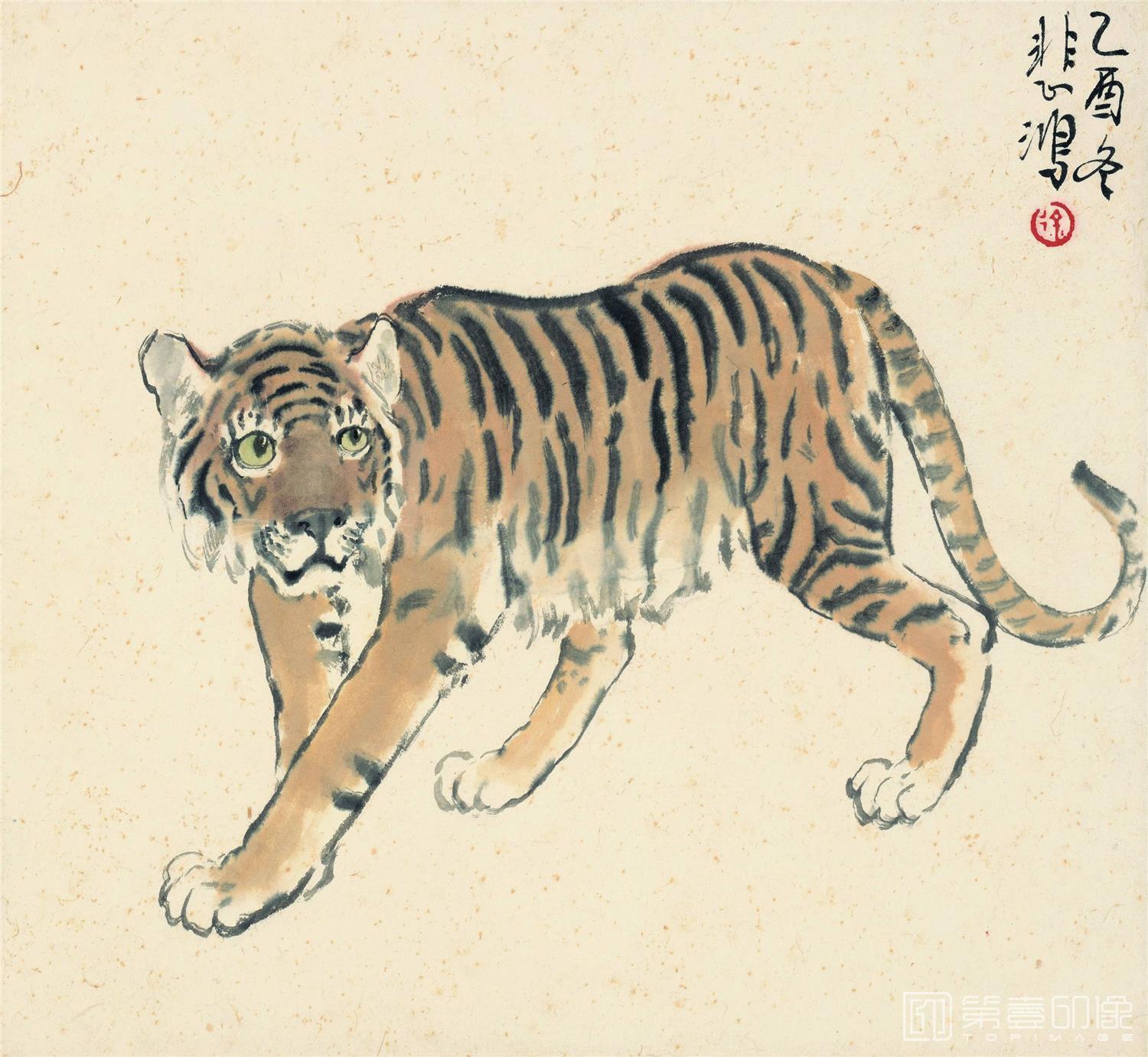 国画-十二生肖国画-虎