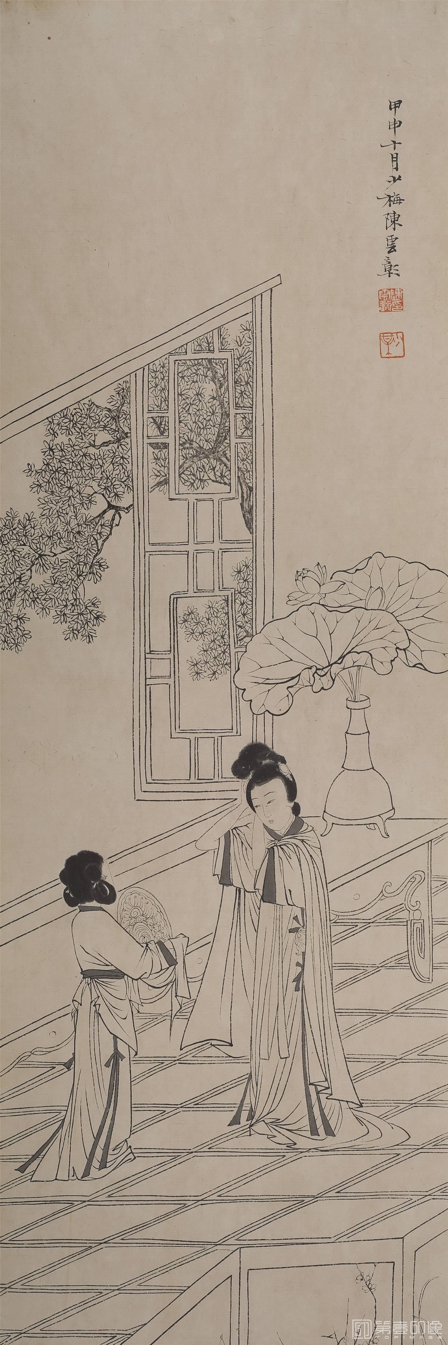 国画-人物四条屏69×23×4-纸本镜片-002