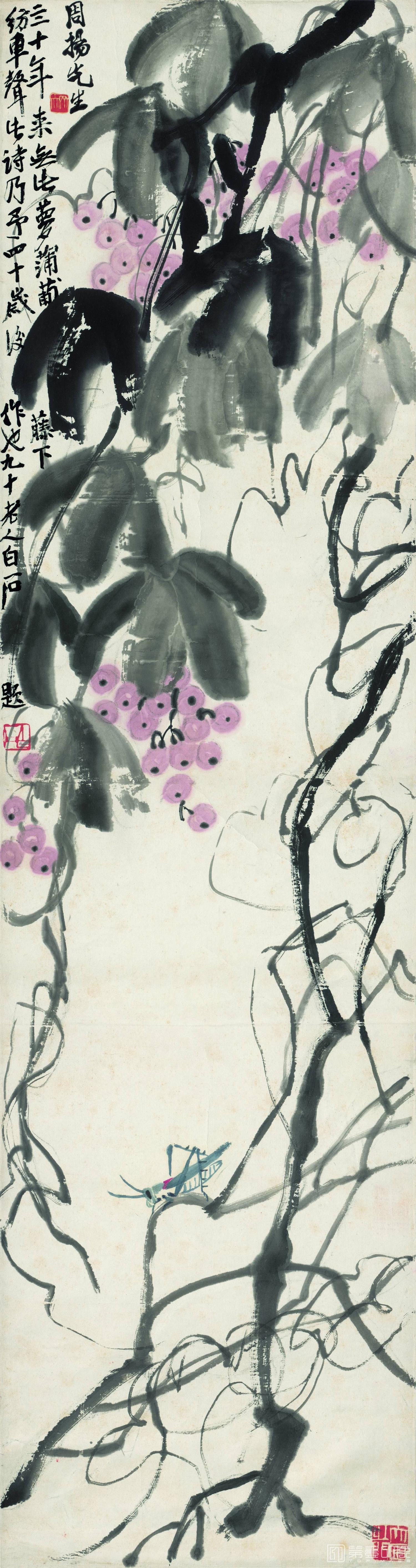 国画-葡萄藤萝