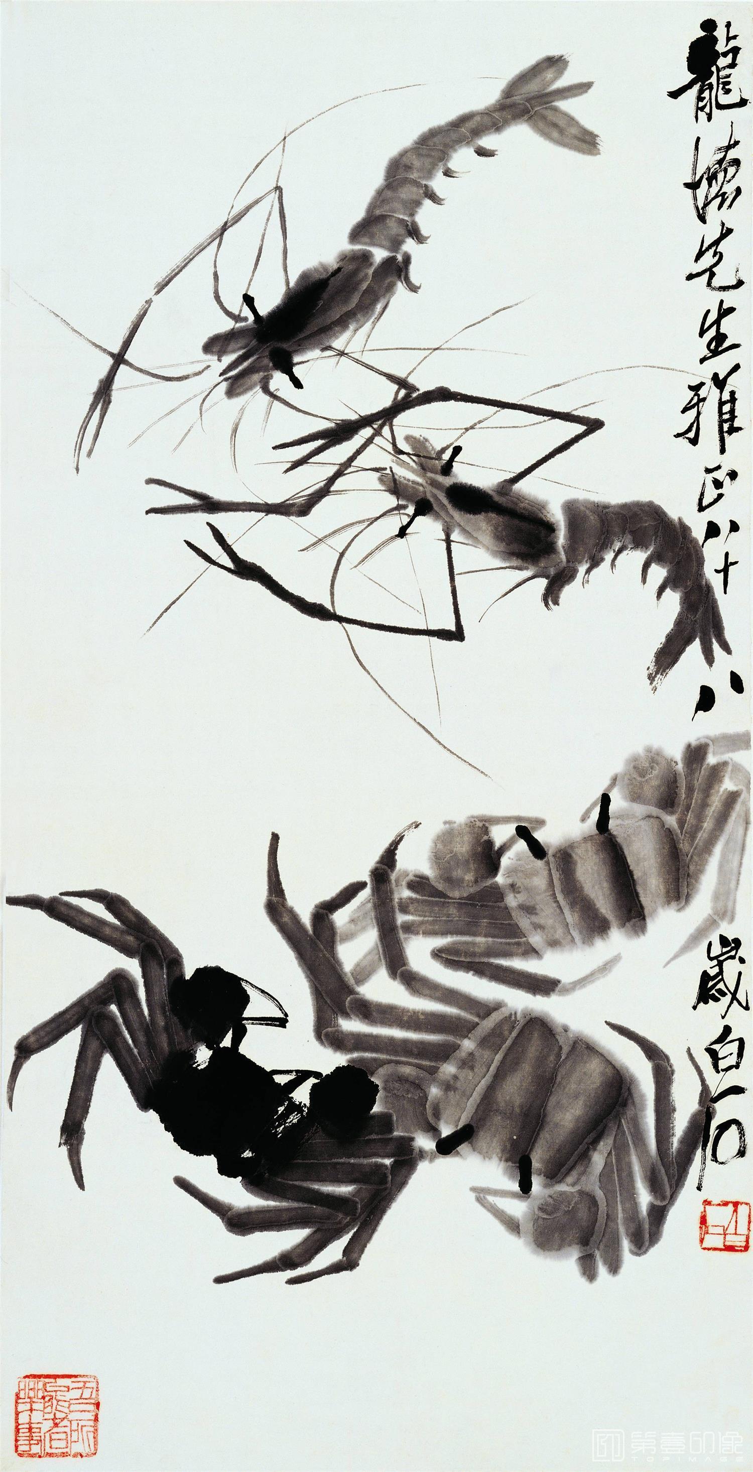 国画-虾蟹图