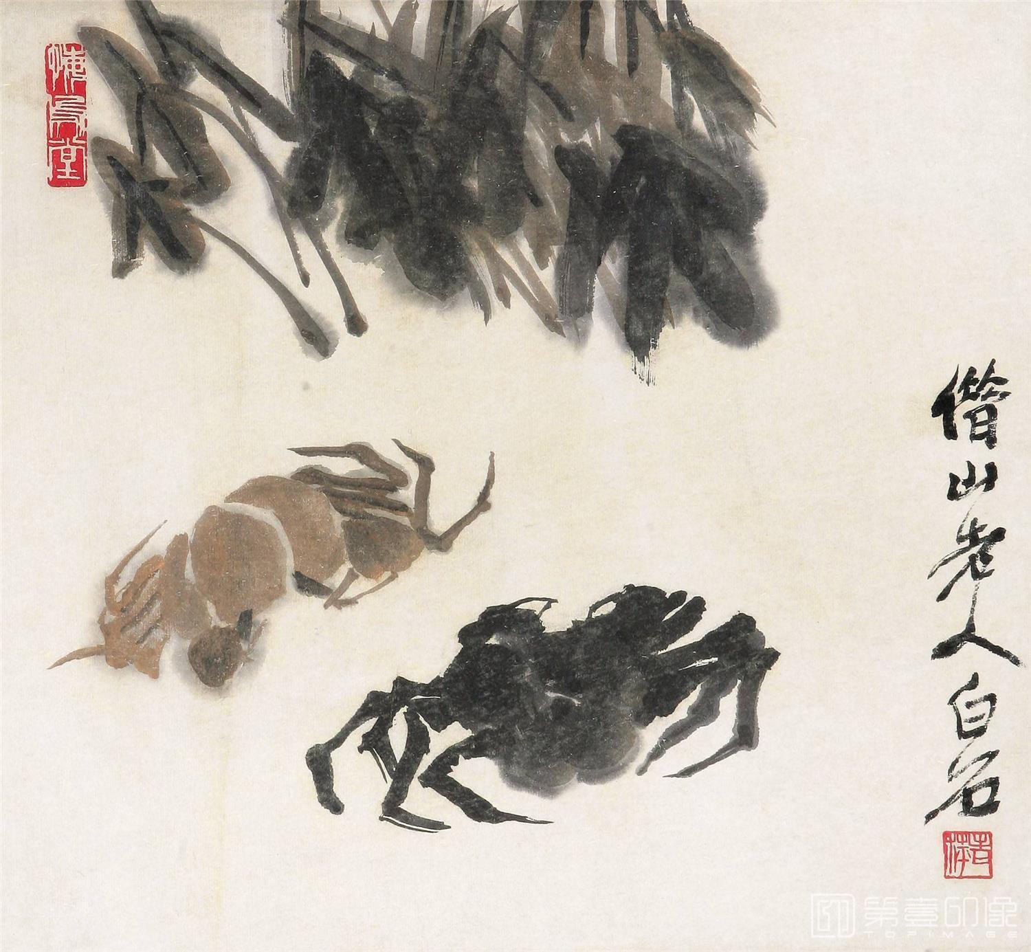 国画-螃蟹图