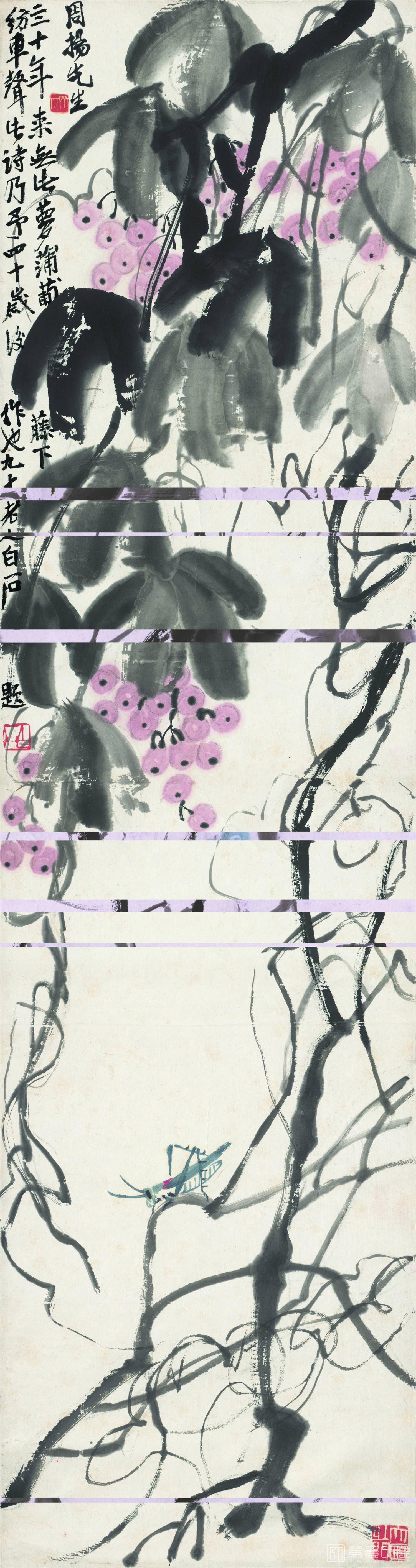 国画-葡萄藤萝