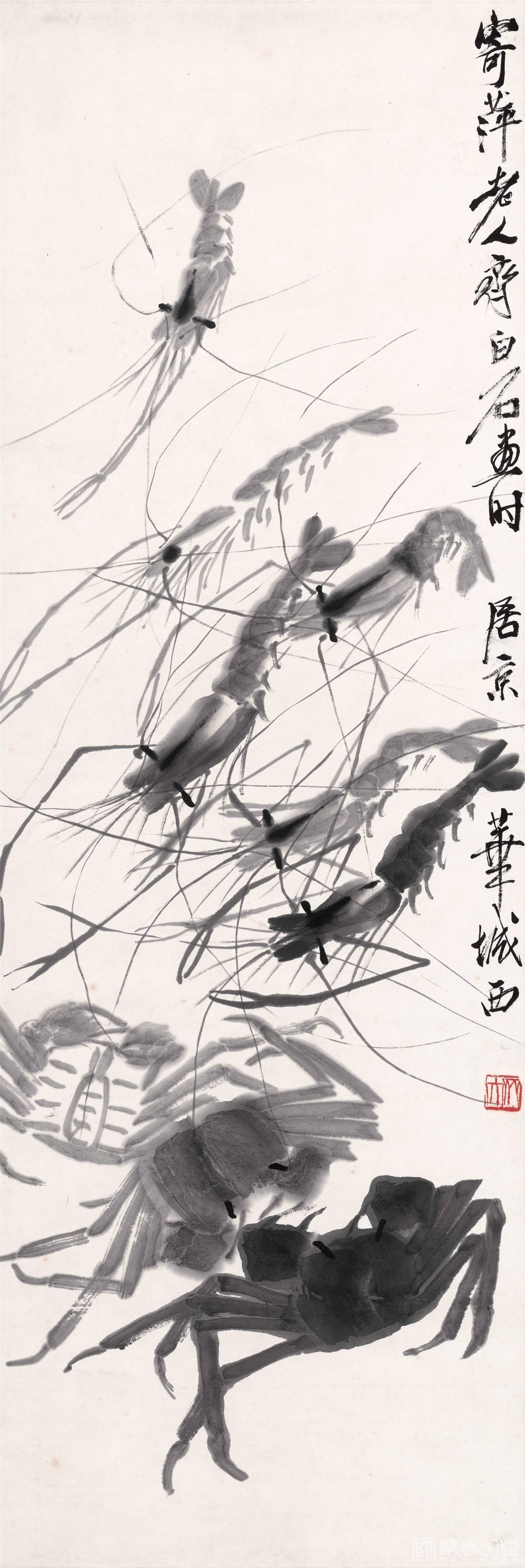 国画-虾蟹-50x150cm