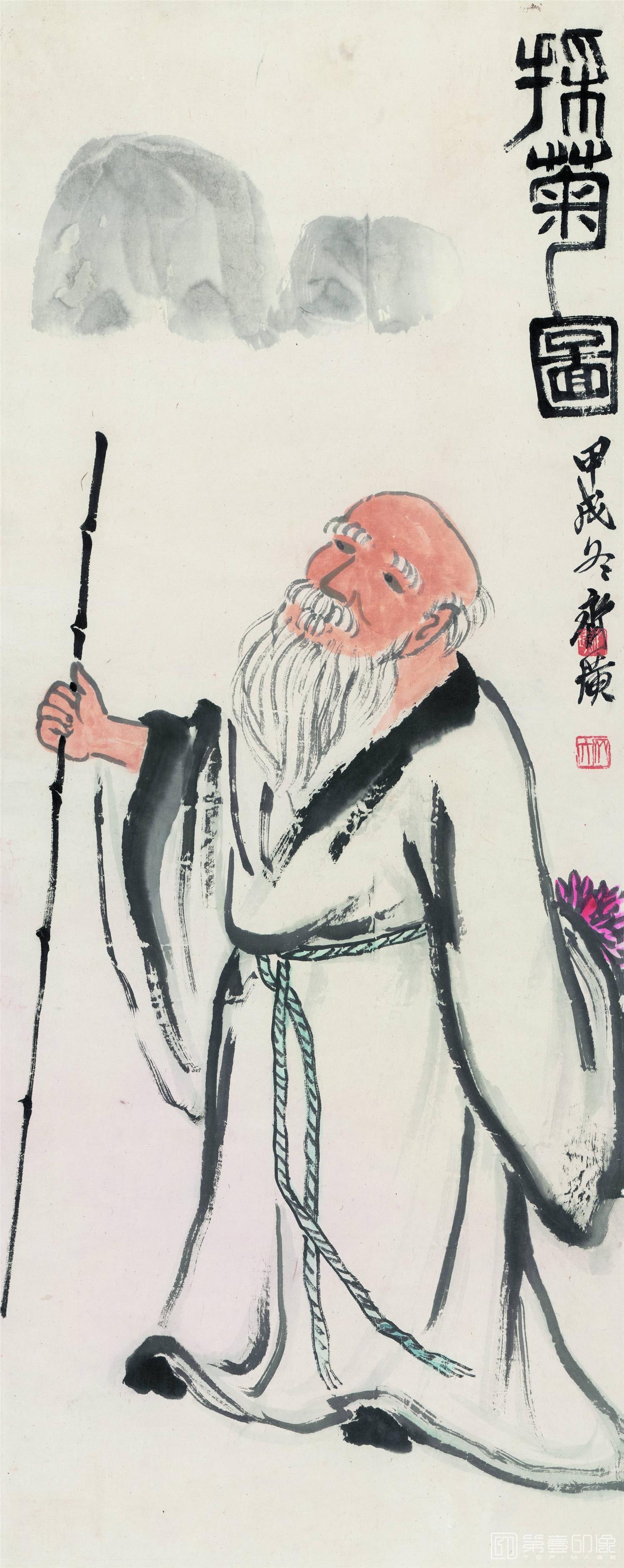 国画-采菊图