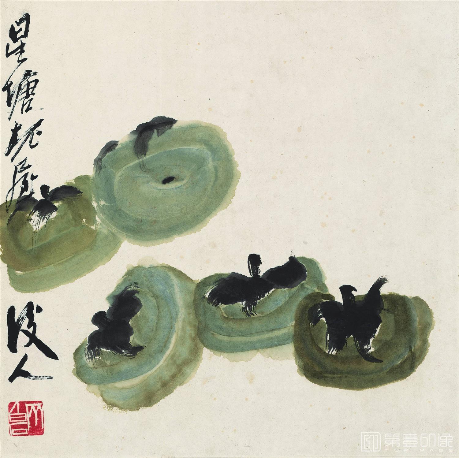 国画-青柿图33-33cm