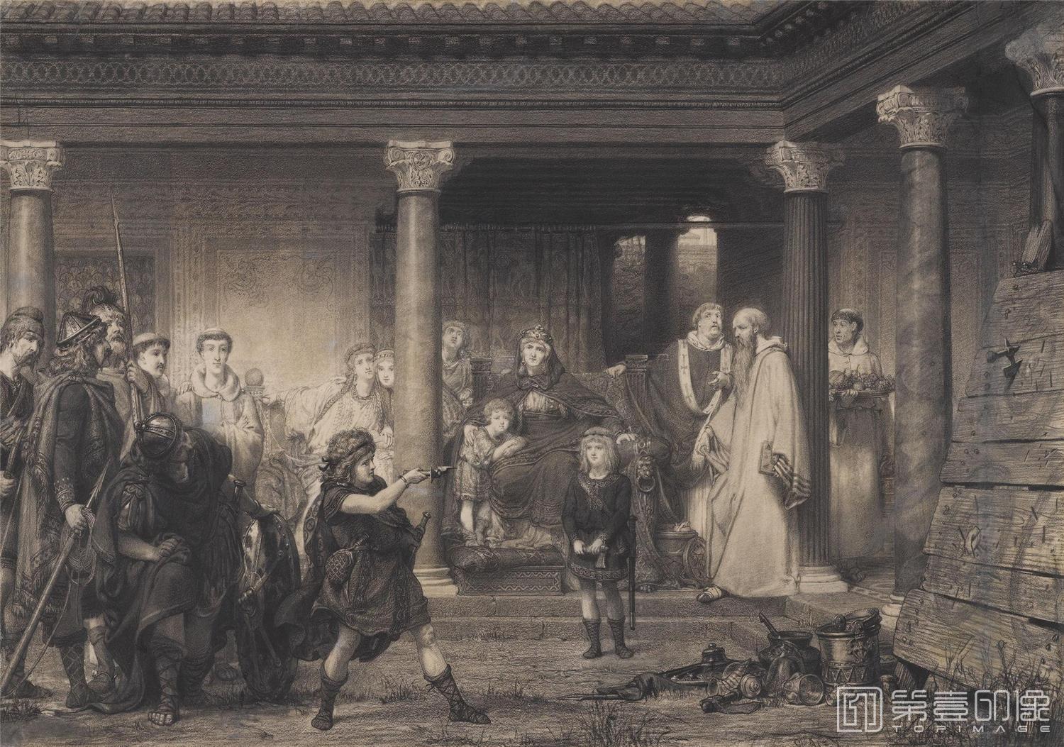 油画-[英国]劳伦斯·阿尔玛-塔德玛 (Lawrence Alma-Tadema)作品集-0014