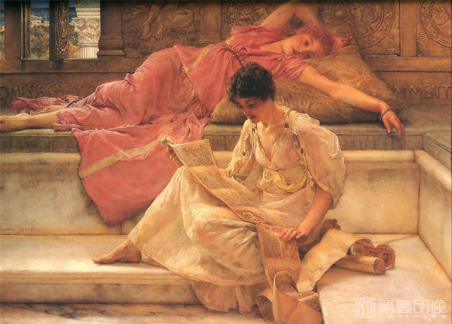 油画-[英国]劳伦斯·阿尔玛-塔德玛 (Lawrence Alma-Tadema)作品集-0048
