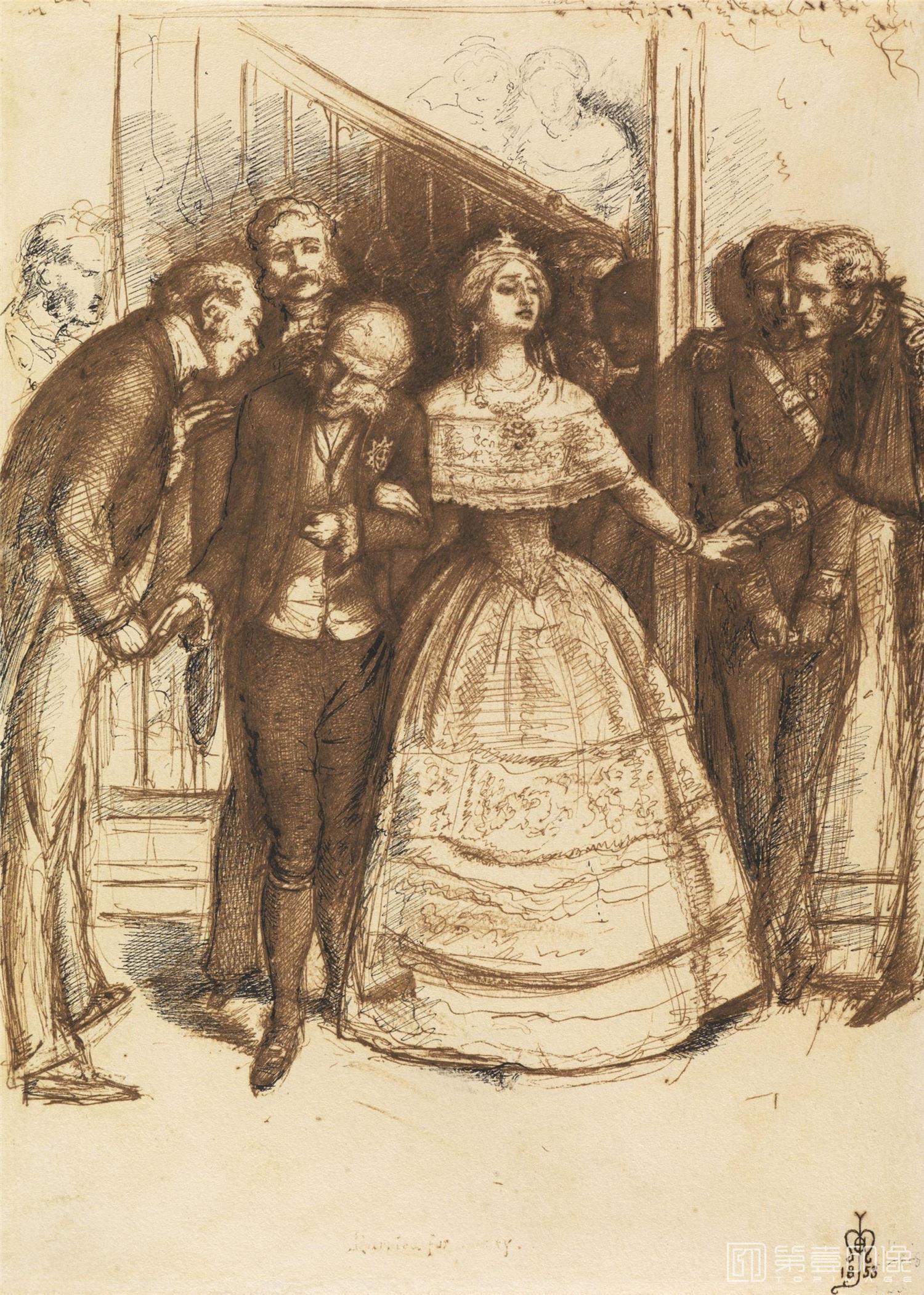 速写-[英国]约翰·埃弗里特·米莱斯 (John Everett Millais)作品集-0039