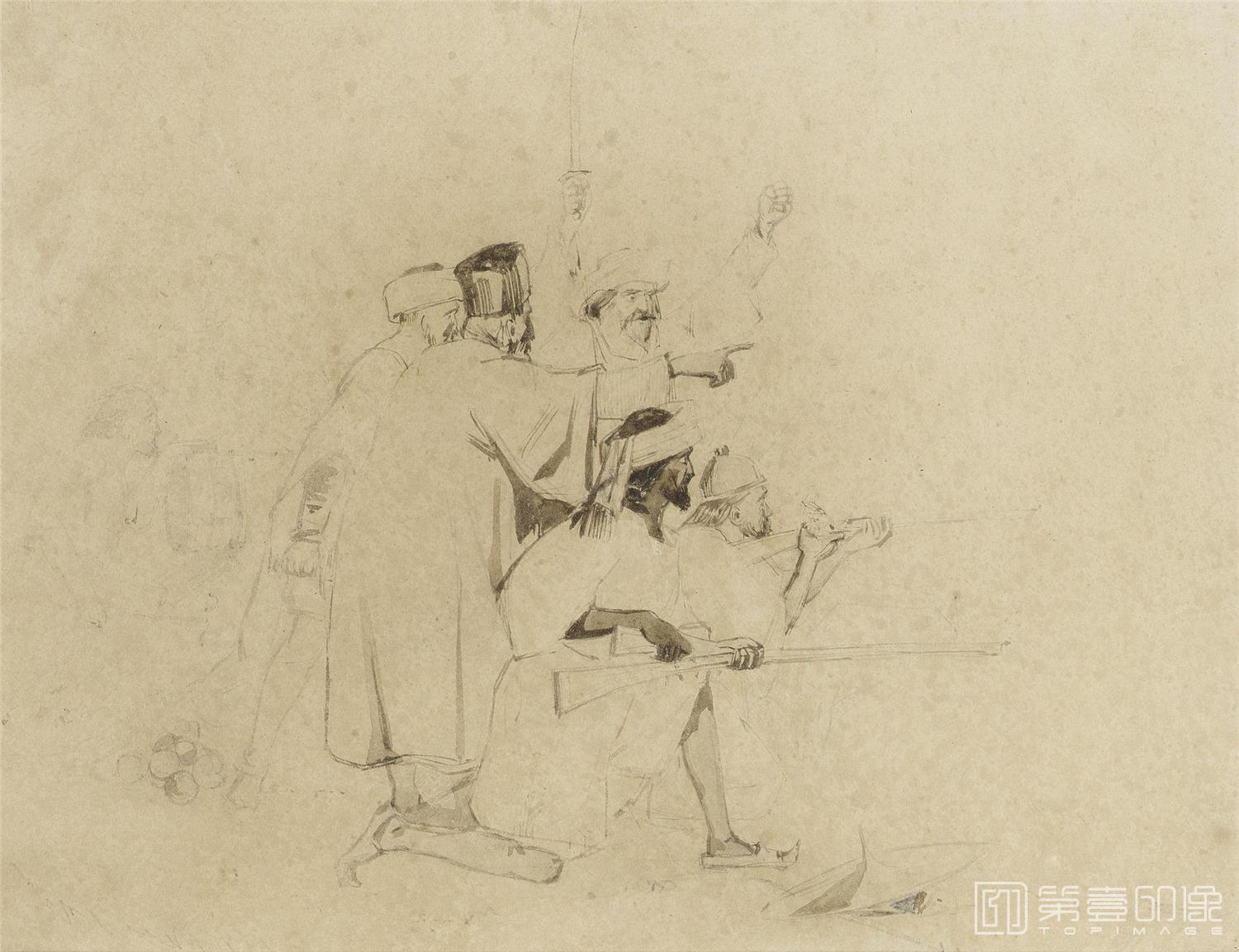 速写-[英国]约翰·埃弗里特·米莱斯 (John Everett Millais)作品集-0042