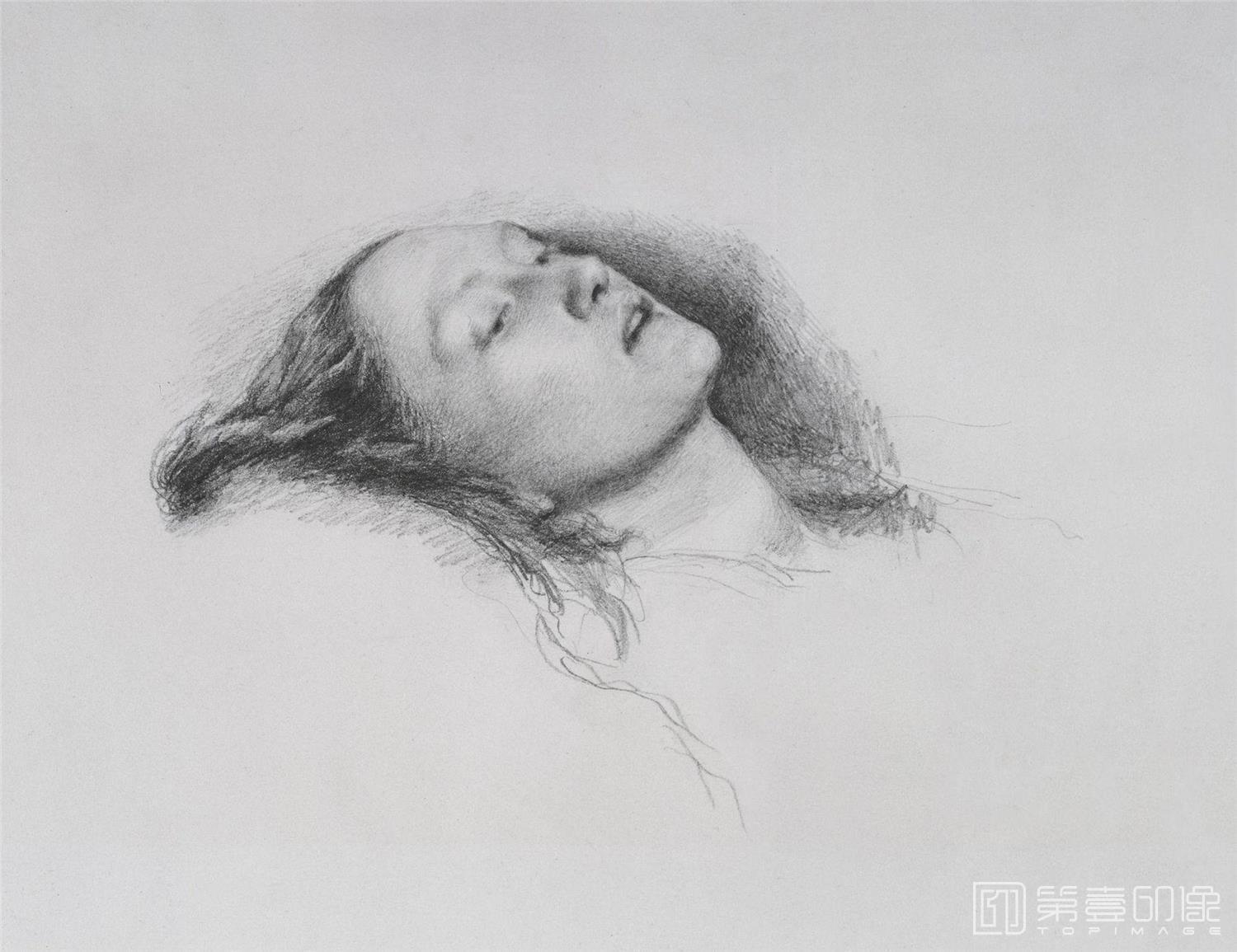 速写-[英国]约翰·埃弗里特·米莱斯 (John Everett Millais)作品集-0057