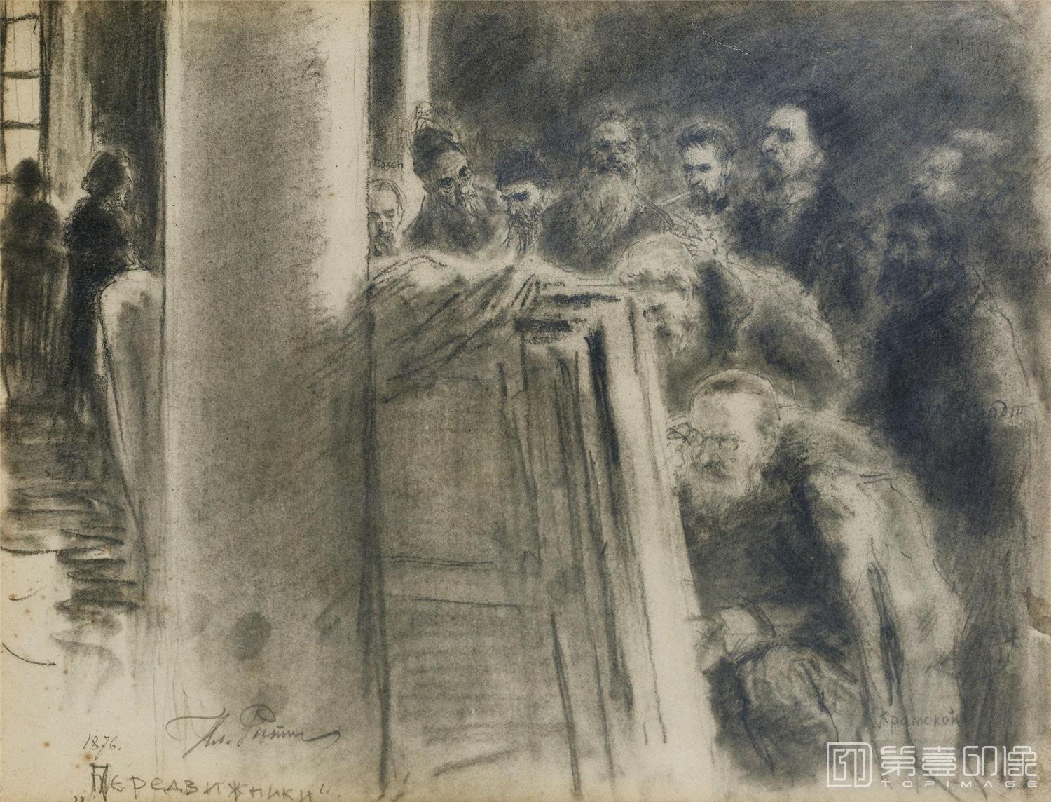 素描-[俄罗斯]伊里亚·叶菲莫维奇·列宾 (Ilya Efimovich Repin)作品集-0019