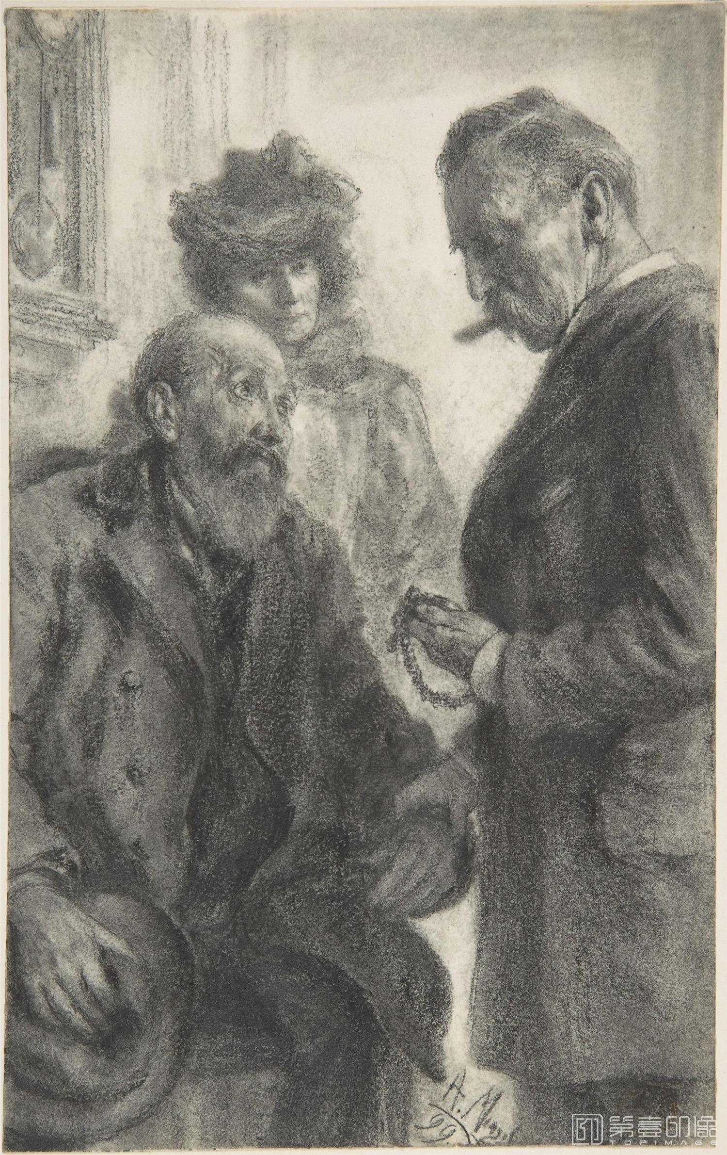 素描-[德国]门采尔 (Adolph Von Menzel)作品集-0041