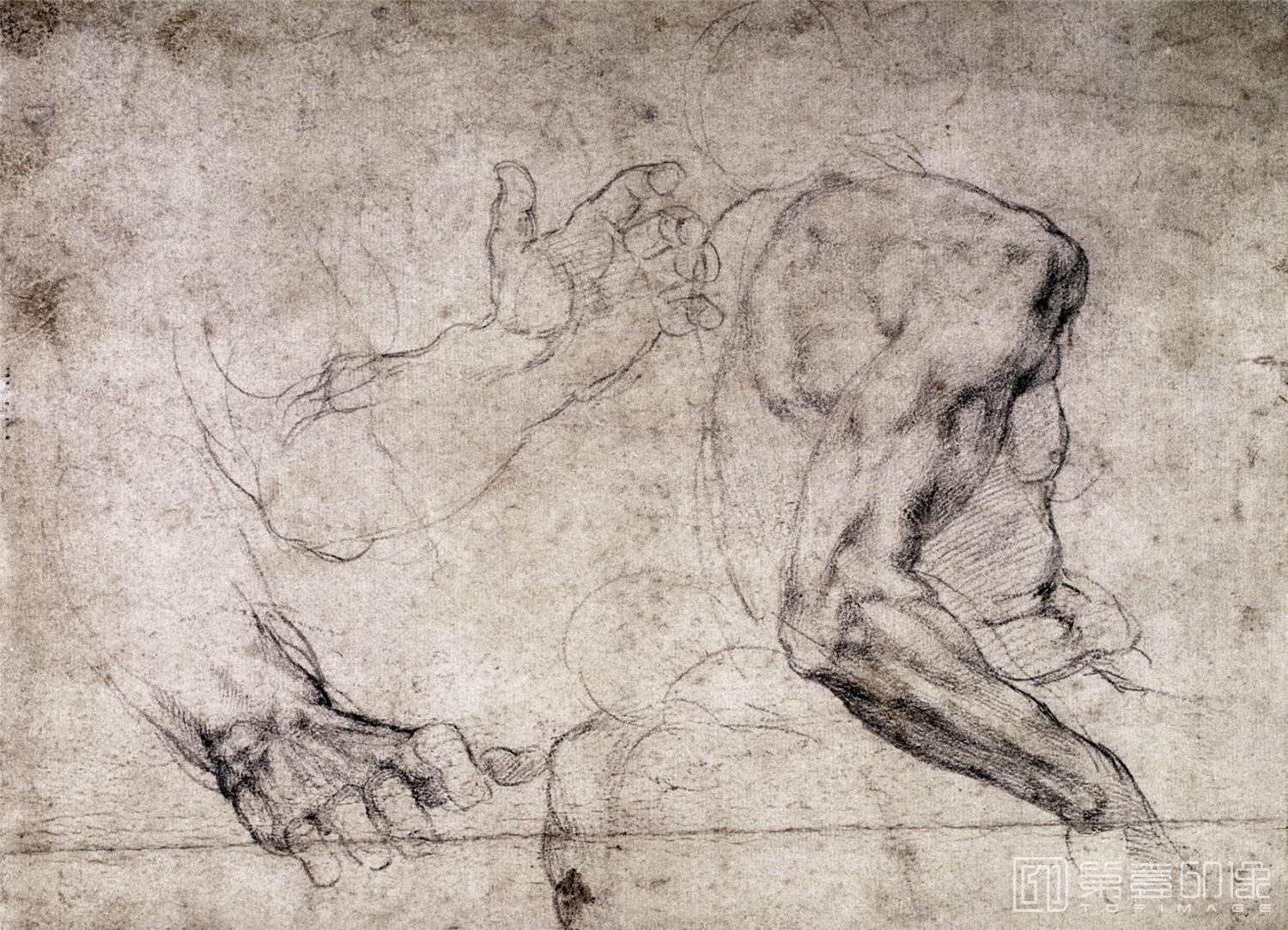 素描-[意大利]米开朗基罗·博纳罗蒂 (Michelangelo di Lodovico Buonarroti Simoni)作品集-0087