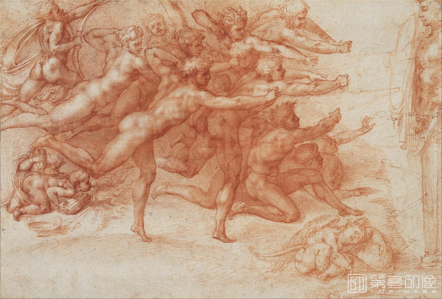素描-[意大利]米开朗基罗·博纳罗蒂 (Michelangelo di Lodovico Buonarroti Simoni)作品集-0102